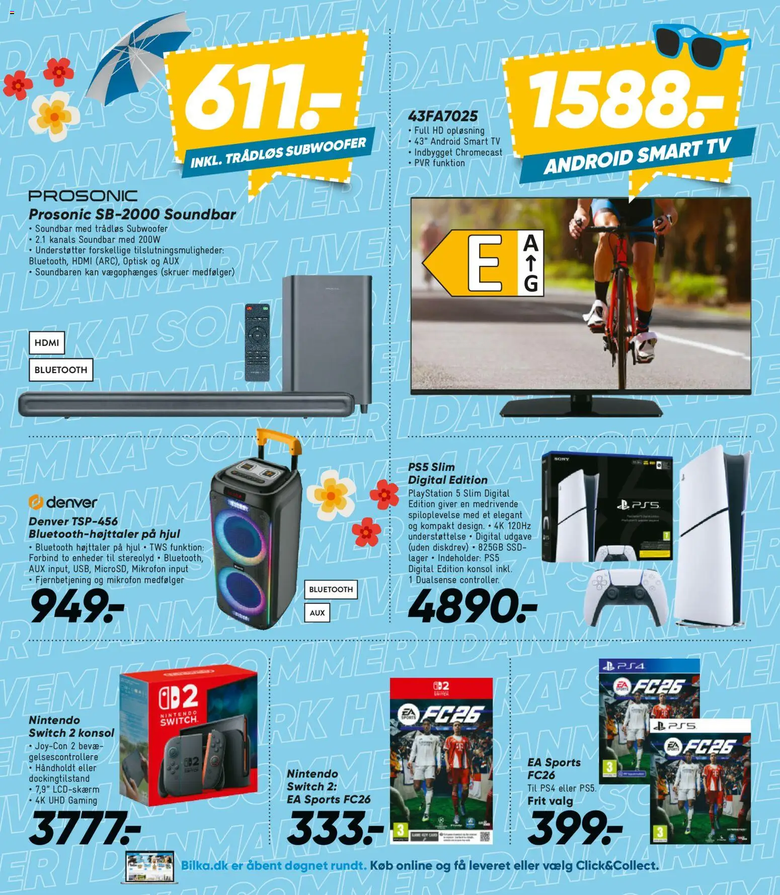 Bilka tilbudsavis – gyldig fra 10/07/2026 | Side: 14 | Produkter: Nintendo Switch, TV, Playstation, Højttaler