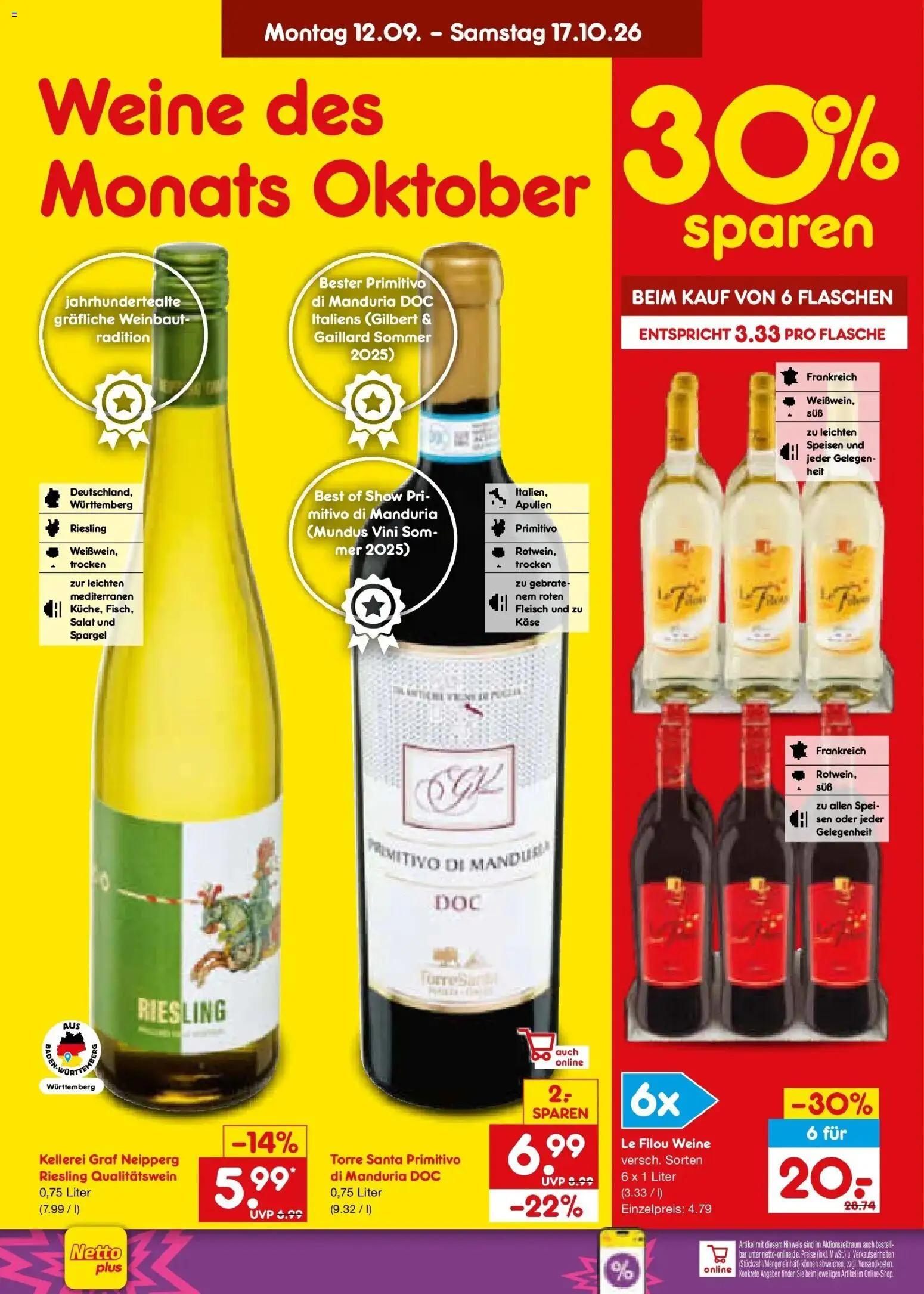 Netto Marken-Discount Prospekt Gemmingen (ab 12.10.2026) » Angebote | Seite: 26 | Produkte: Le filou, Spargel, Fleisch, Salat