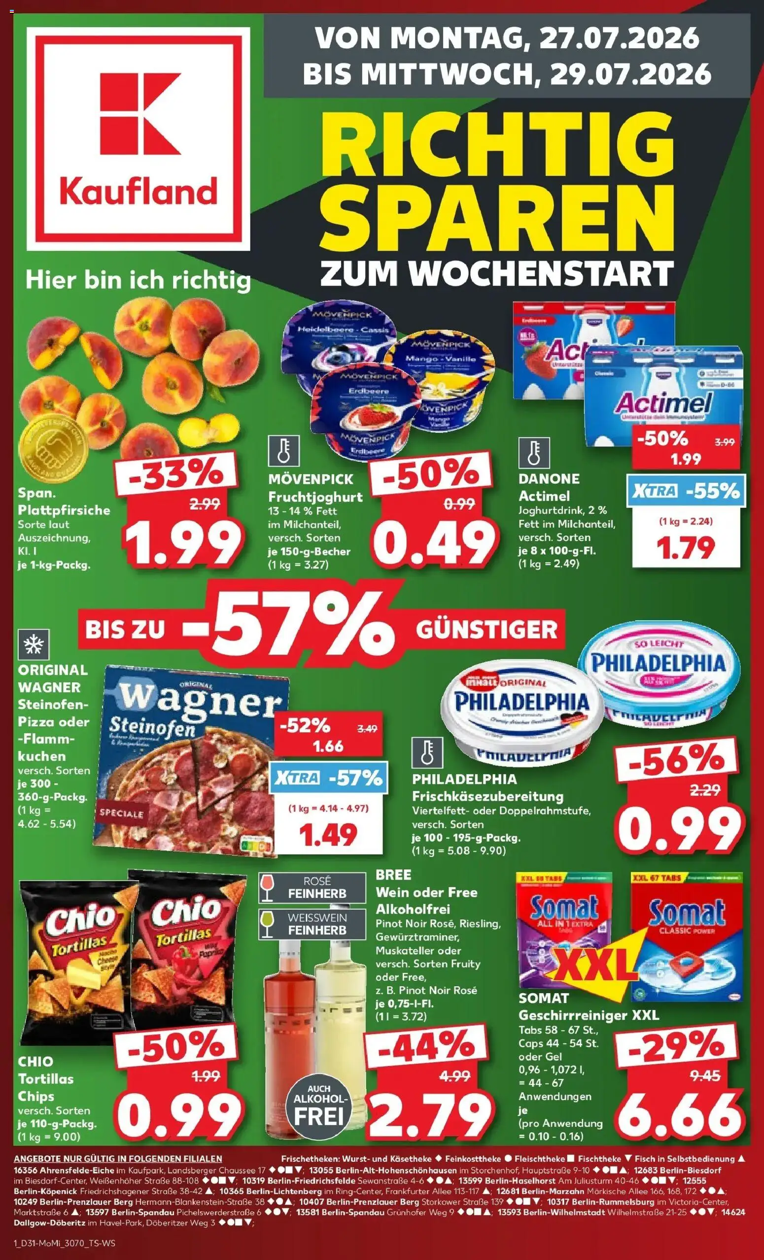 Kaufland Prospekt Ahrensfelde – gültig ab 27.07.2026 | Seite: 1 | Produkte: Weißwein, Bree, Pizza, Wein