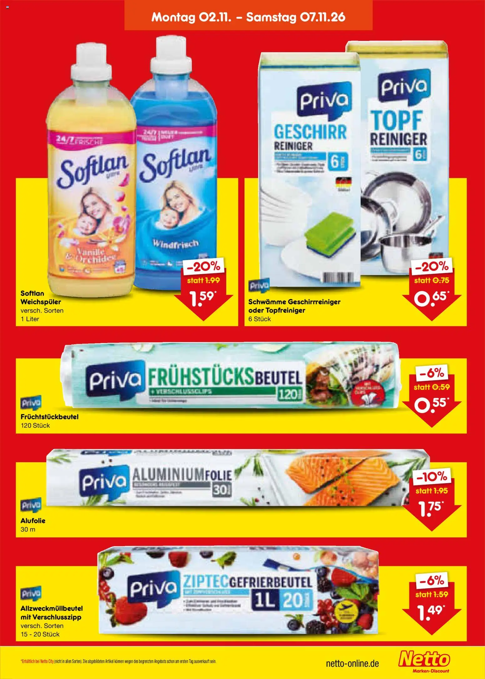 Netto Marken-Discount Prospekt – gültig ab 02.11.2026 | Seite: 5 | Produkte: Orchidee, Schwämme, Weichspüler