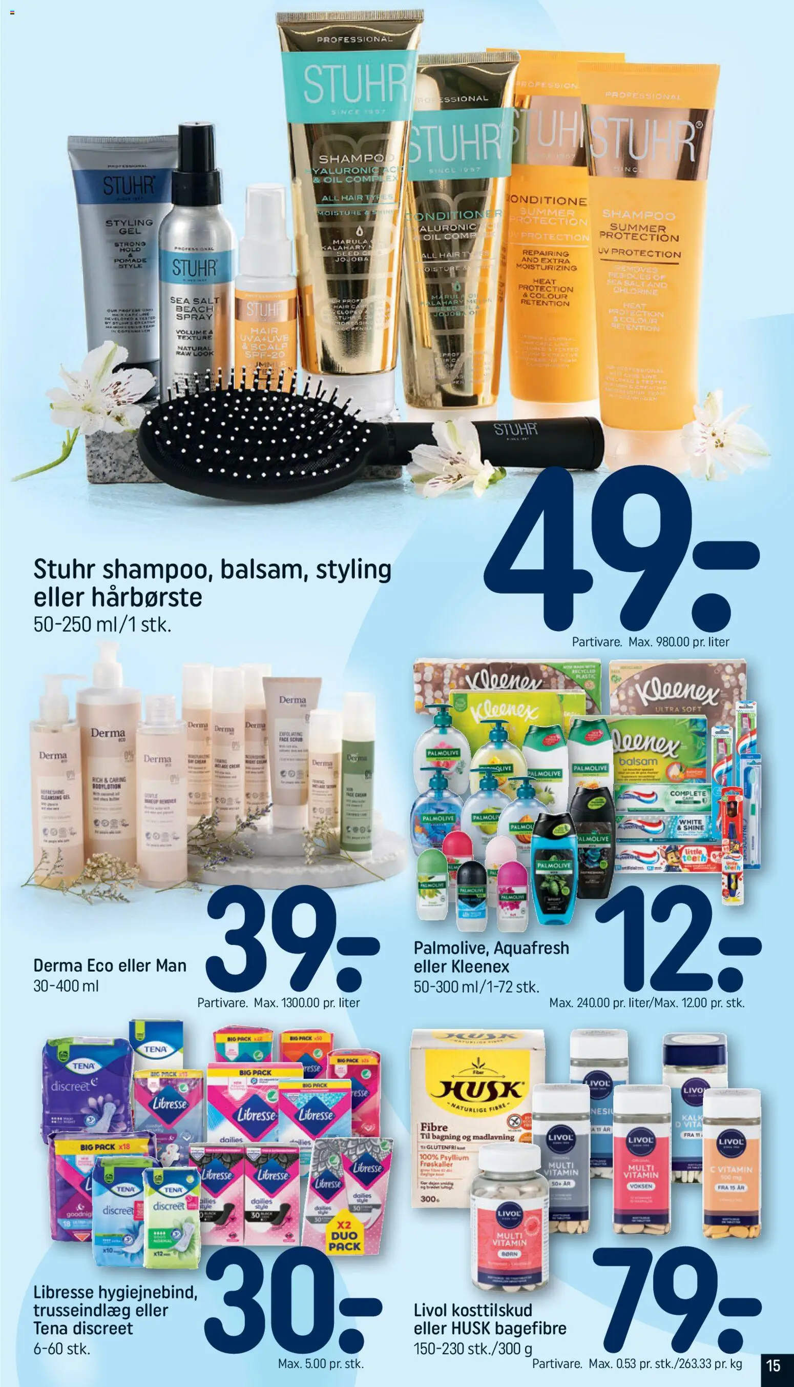 Rema 1000 tilbudsavis – gyldig fra 10.05.2026 | Side: 15 | Produkter: Shampoo, Balsam, Salt, Is