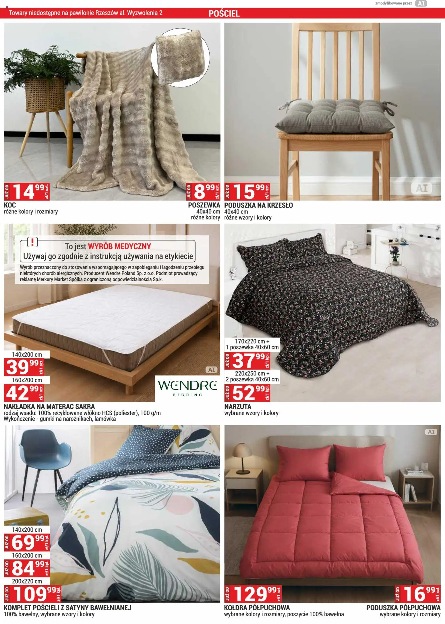 Merkury Market gazetka od 01.10.2026 | Strona: 59 | Produkty: Materac, Poduszka, Krzesło, Kołdra