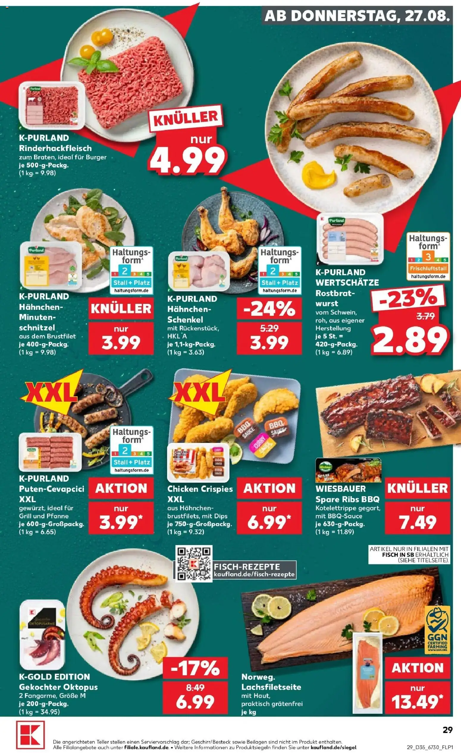 Prospekt Kaufland ab 24.08.2026 » Angebote Online zum Blättern | Seite: 40 | Produkte: Spare ribs, Burger, Schnitzel, Fisch