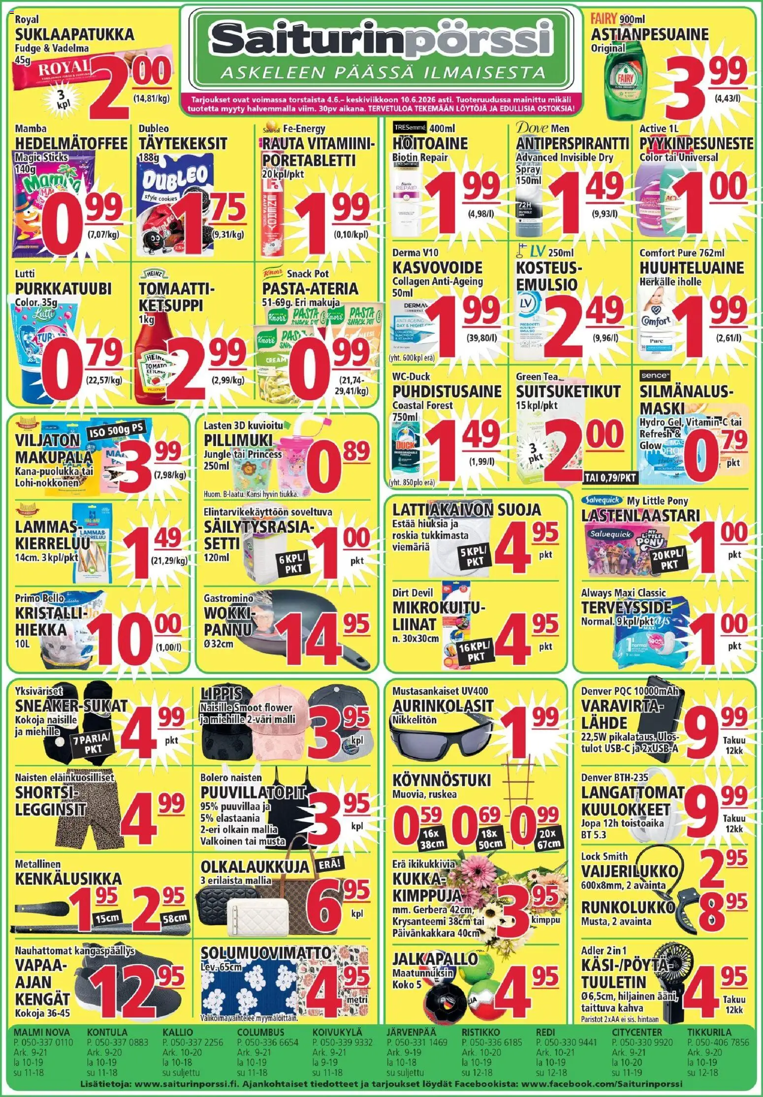 Saiturinpörssi tarjoukset – voimassa 04.06.2026 alkaen | Sivu: 1 | Tuotteet: Vadelma, Antiperspirantti, Aurinkolasit, Pasta