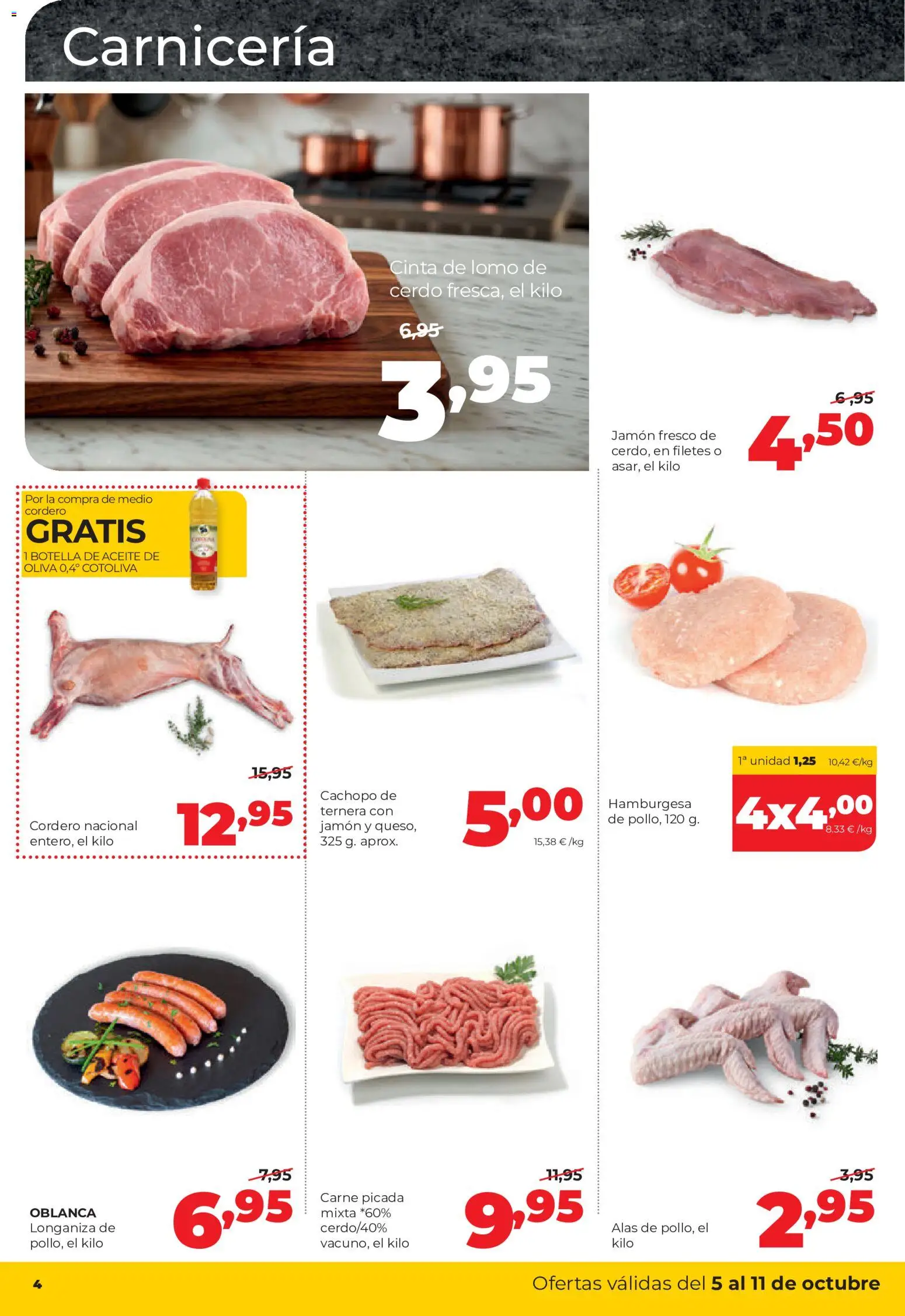 Alimerka folleto Castilla y León │ válido desde el 05/10/2026 | Página: 4 | Productos: Carne picada, Cerdo, Lomo de cerdo, Carne