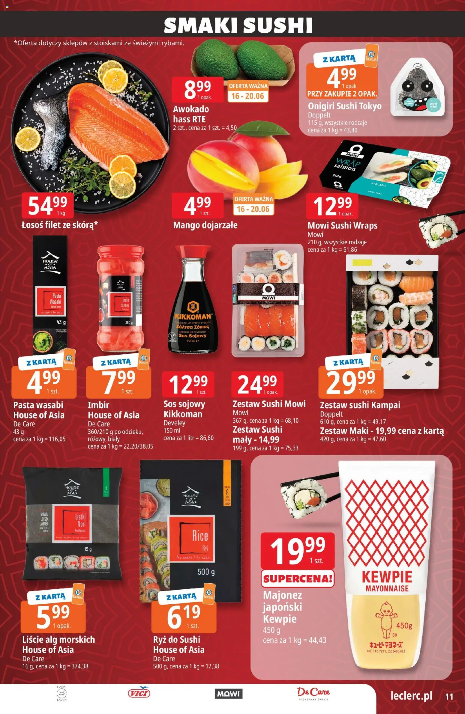 E.Leclerc gazetka - Tychy od 16.06.2026 | Strona: 11 | Produkty: Mango, Sos sojowy, Awokado, Majonez