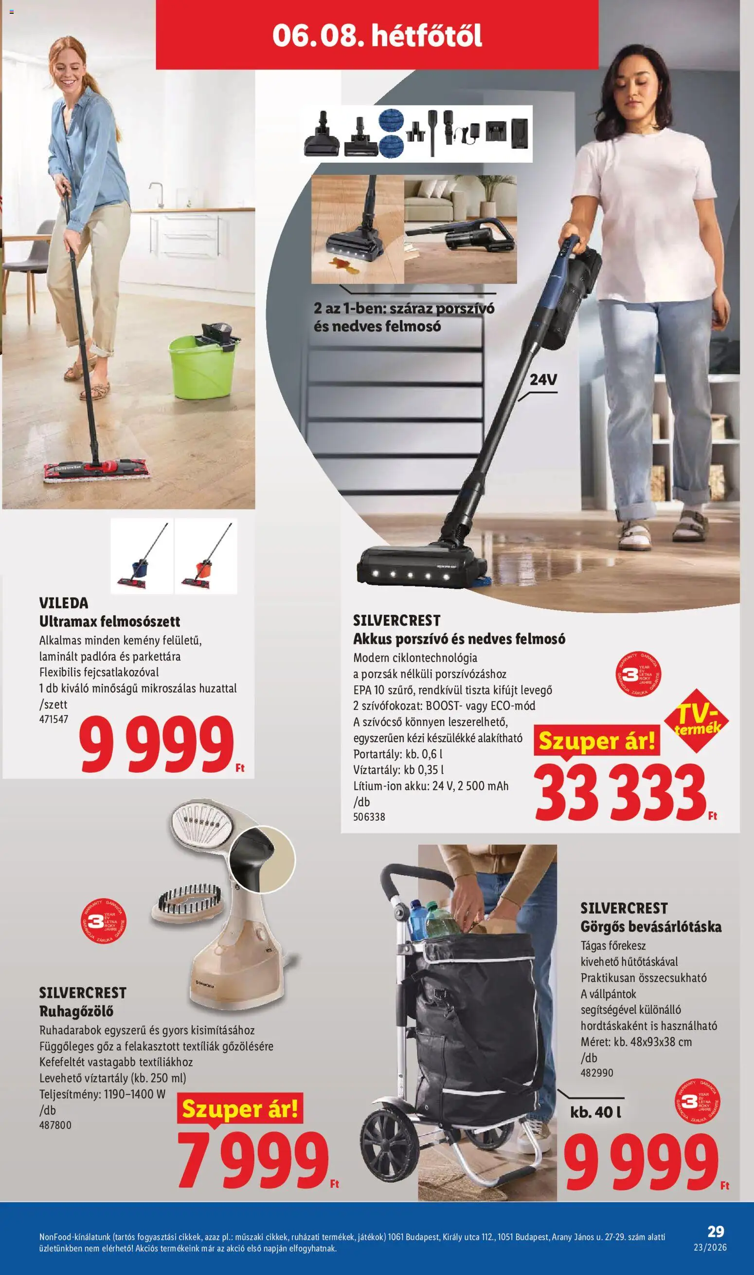 Lidl akciós ujság - amely érvényes a következő dátumtól: 04.06.2026 | Oldal: 29 | Termékek: Akkus porszívó, Felmosó, Porszívó, Játékok