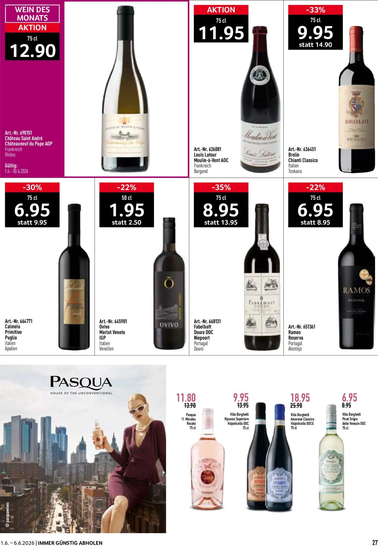 Prodega aktionen – gültig ab 01.06.2026 | Seite: 27 | Produkte: Merlot, Wein