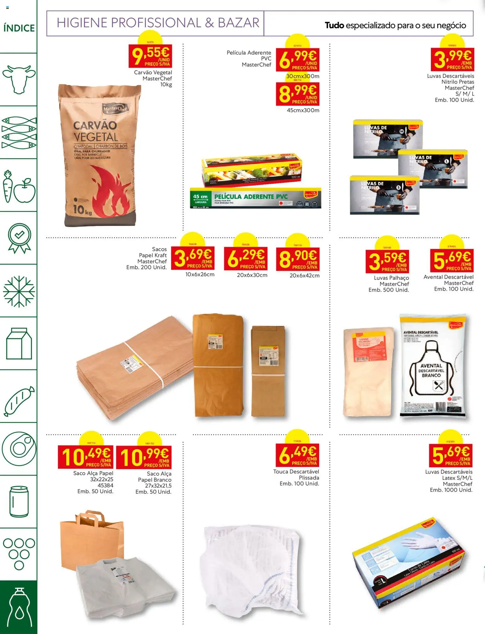 Recheio Horeca Madeira │ válido de 08/09/2026 | Página: 32 | Produtos: Touca, Luvas descartáveis, Saco, Carvão vegetal