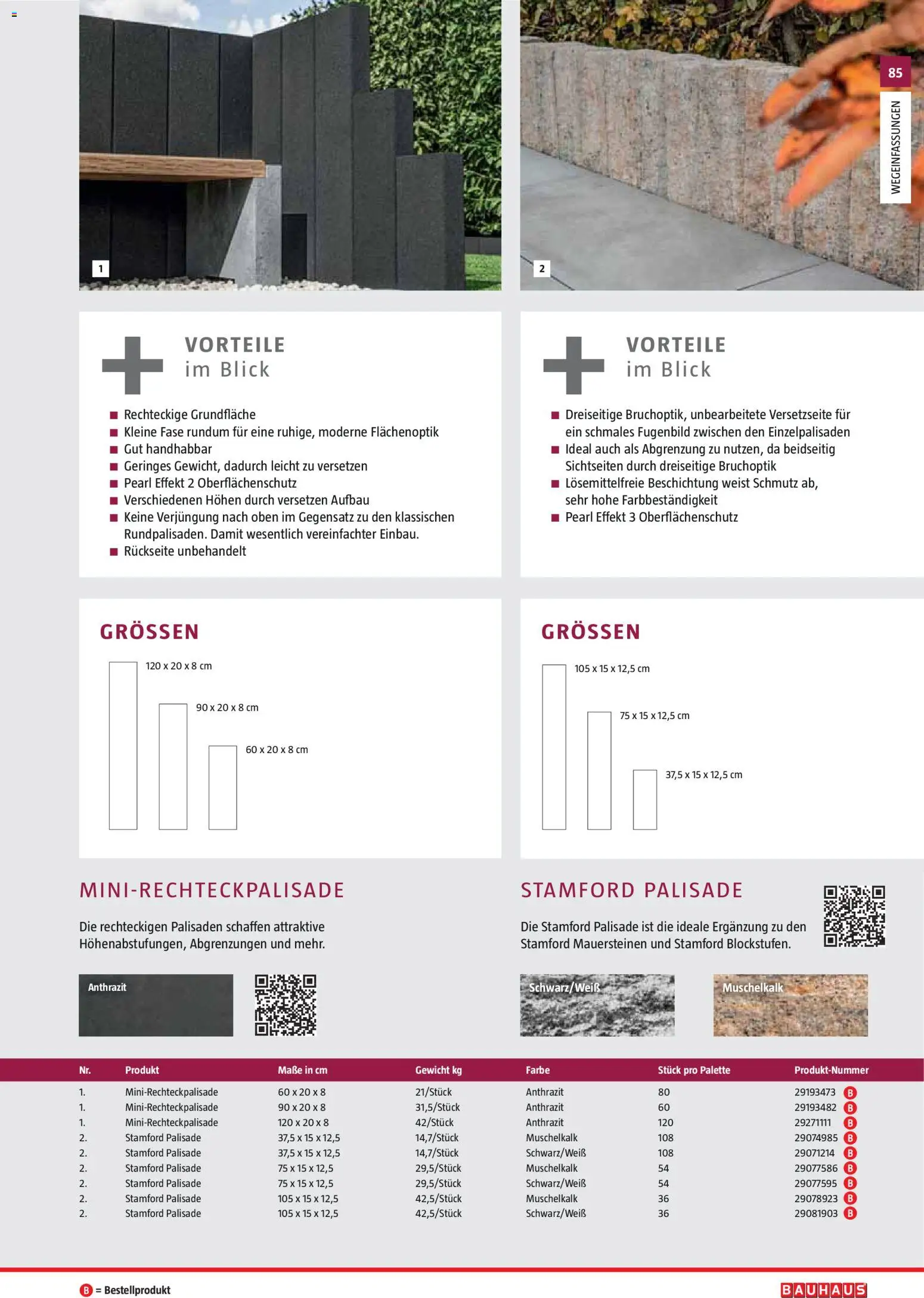 Bauhaus Gartenbaumaterialien 2026 – gültig ab 02.03.2026 | Seite: 85 | Produkte: Gewicht