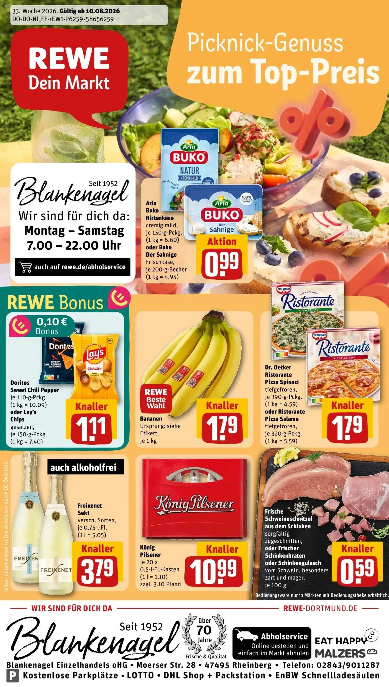 REWE Prospekt ab 10.08.2026 zum Blättern » Angebote | Seite: 3 | Produkte: Ristorante, Sekt, Arla buko, Schinken