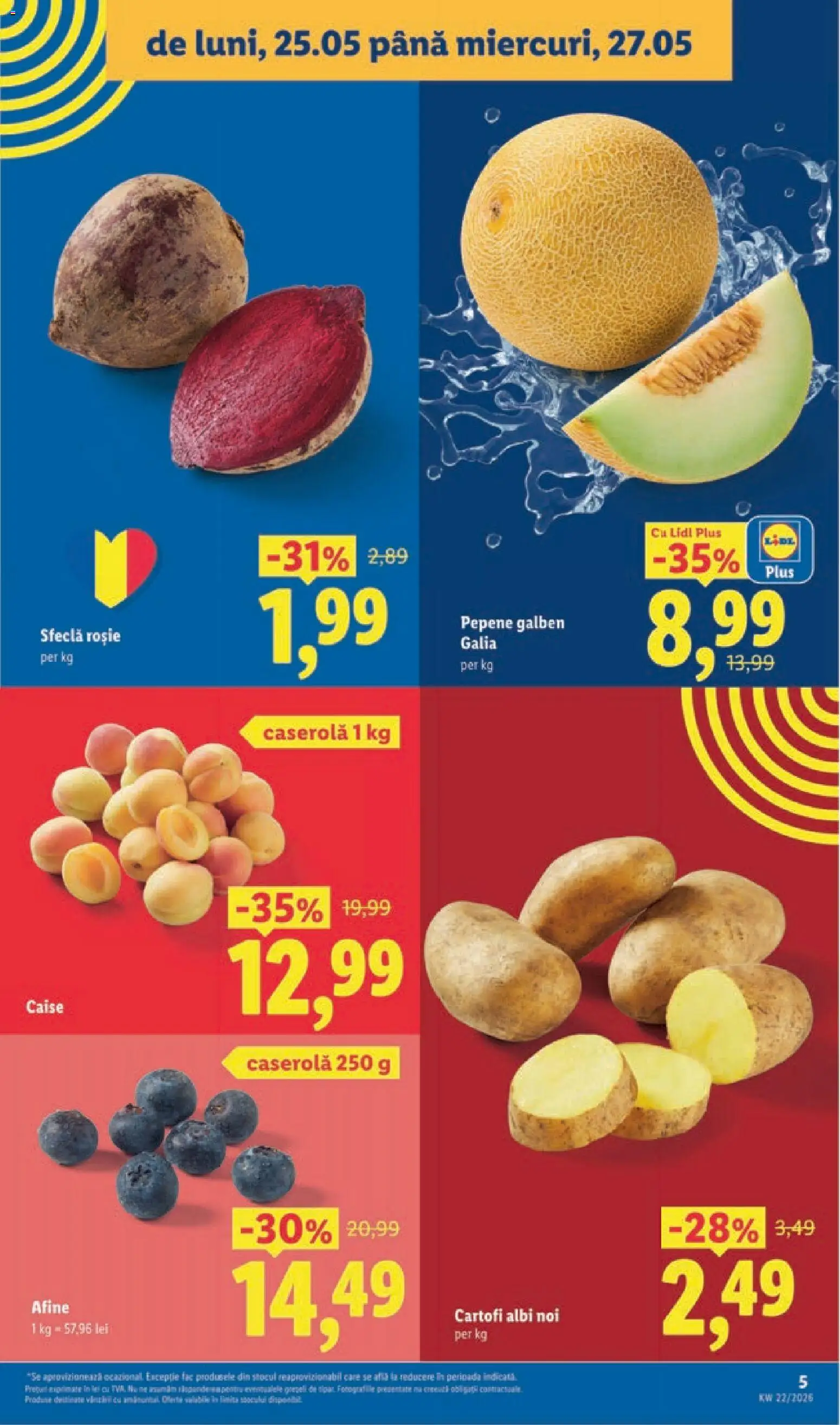 Noul catalog Lidl – valabil de la 25.05.2026 | Pagină: 5 | Produse: Afine, Ahtapot, Cartofi, Sfeclă