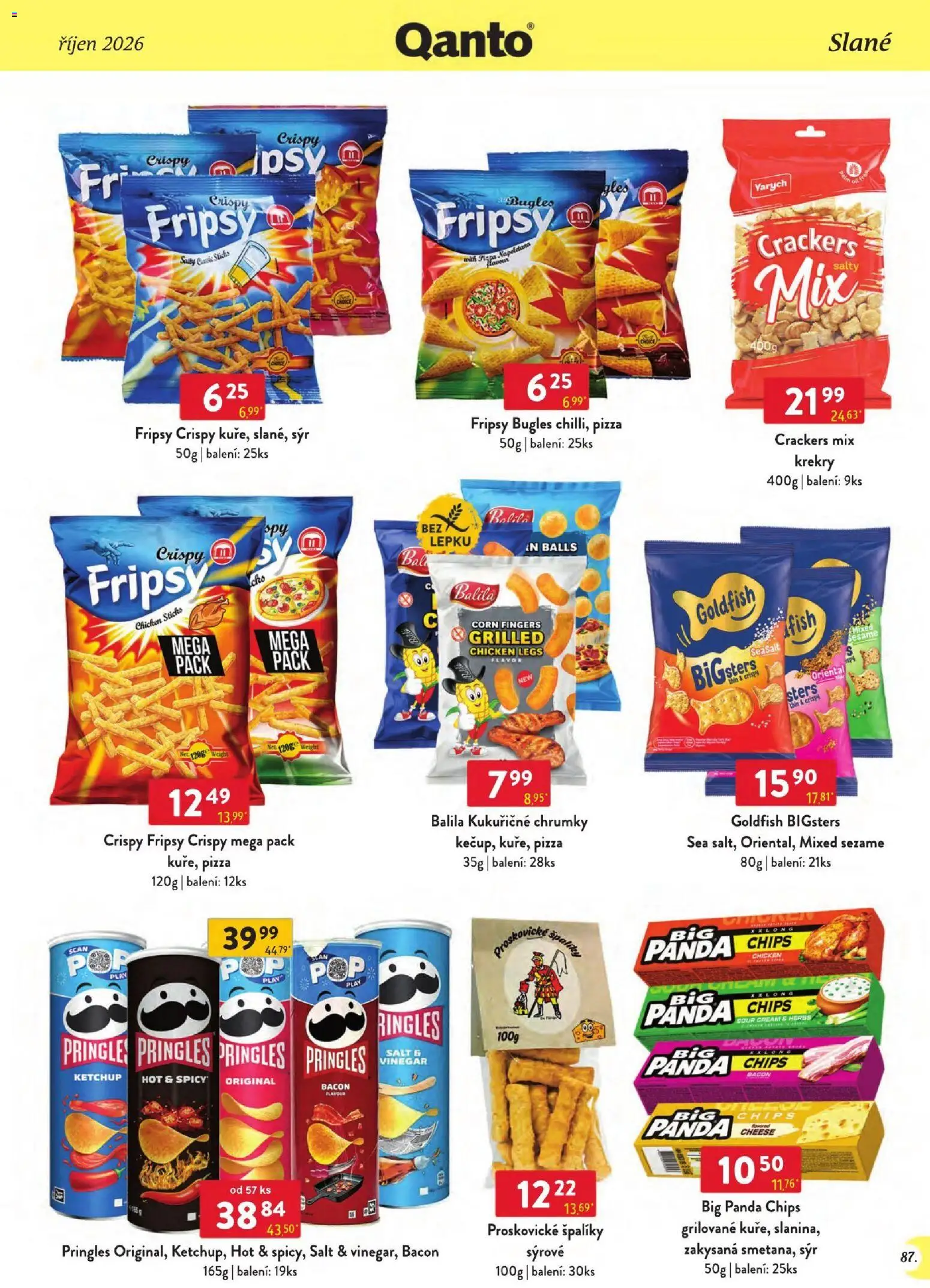 Astur & Qanto leták - Velkoobchod 10/2026 od 01.10.2026 | Strana: 87 | Produkty: Sýr, Pizza, Pringles, Krekry