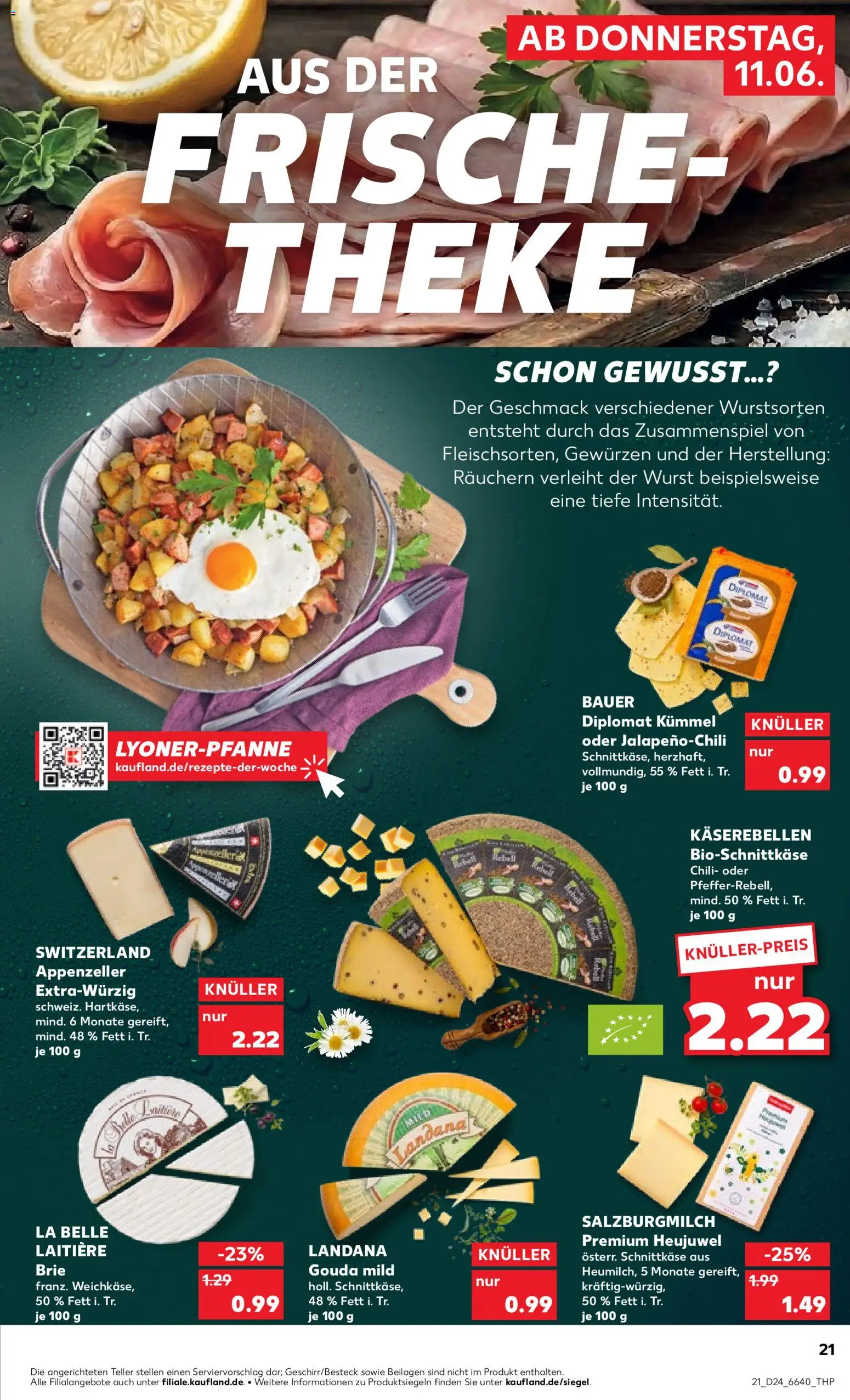 Kaufland Německo leták od 11.06.2026 | Strana: 21 | Produkty: Gouda, Brie