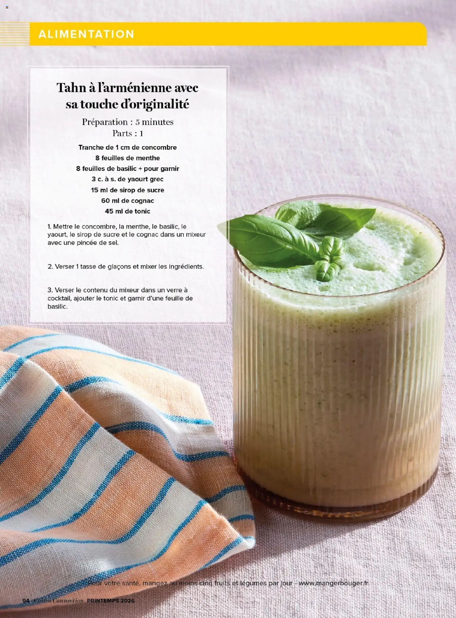 {H1} | Page: 94 | Produits: Mixeur, Concombre, Sucre, Cognac