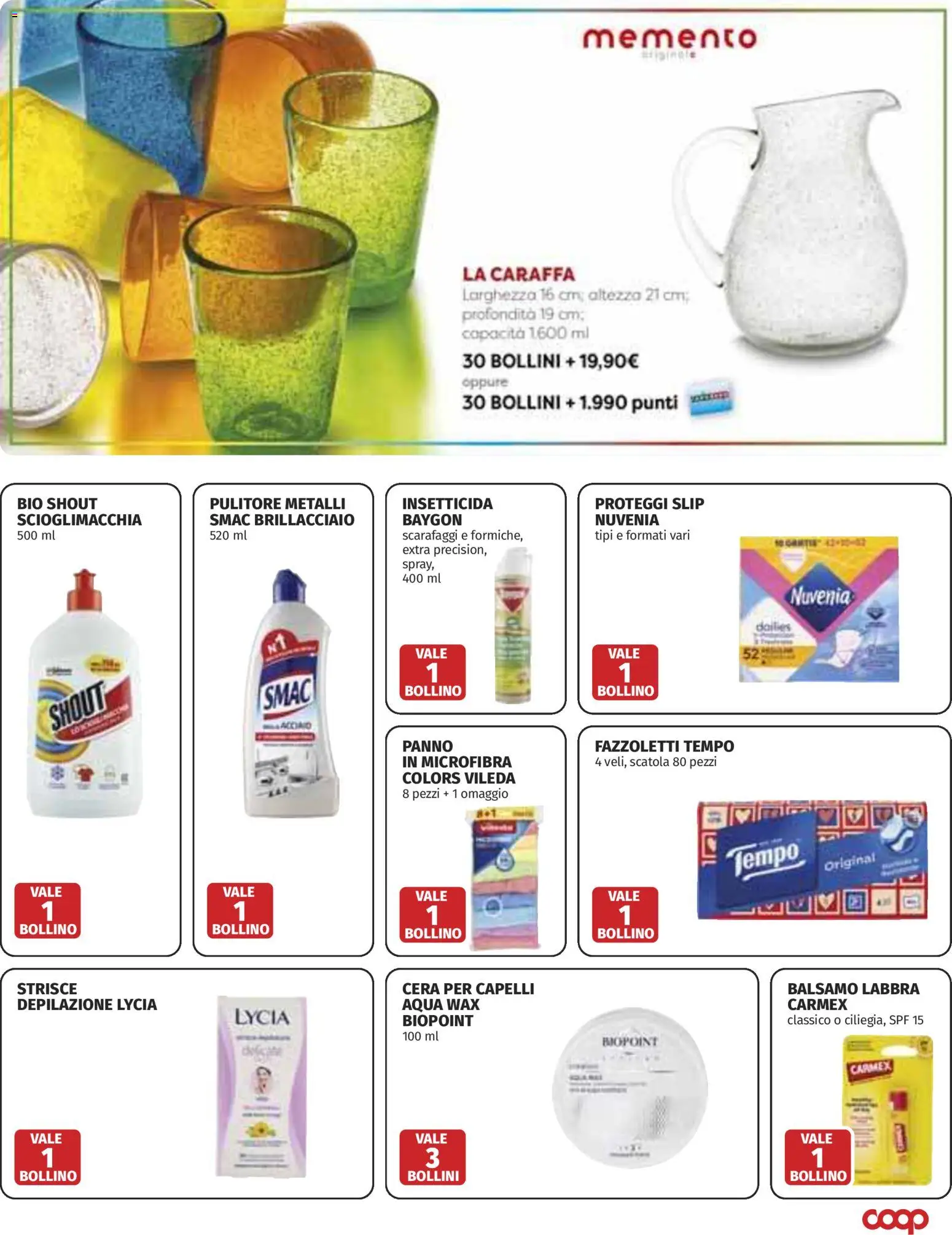 Volantino COOP del 11.06.2026 | Pagina: 23 | Prodotti: Caraffa, Proteggi slip, Slip, Insetticida