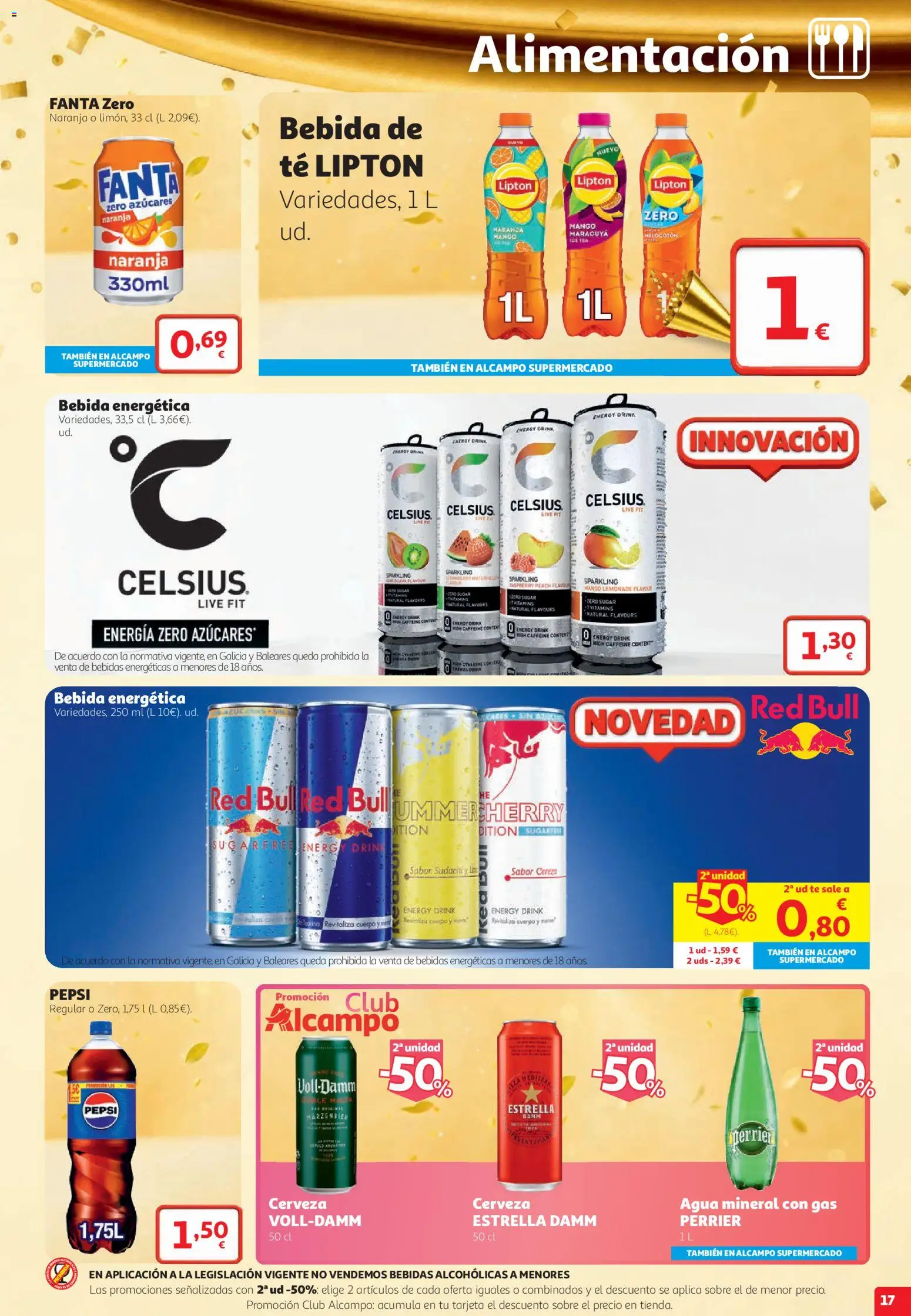 Alcampo folleto Irún │ válido desde el 22/10/2026 | Página: 17 | Productos: Bebida energética, Fanta, Pepsi, Mango