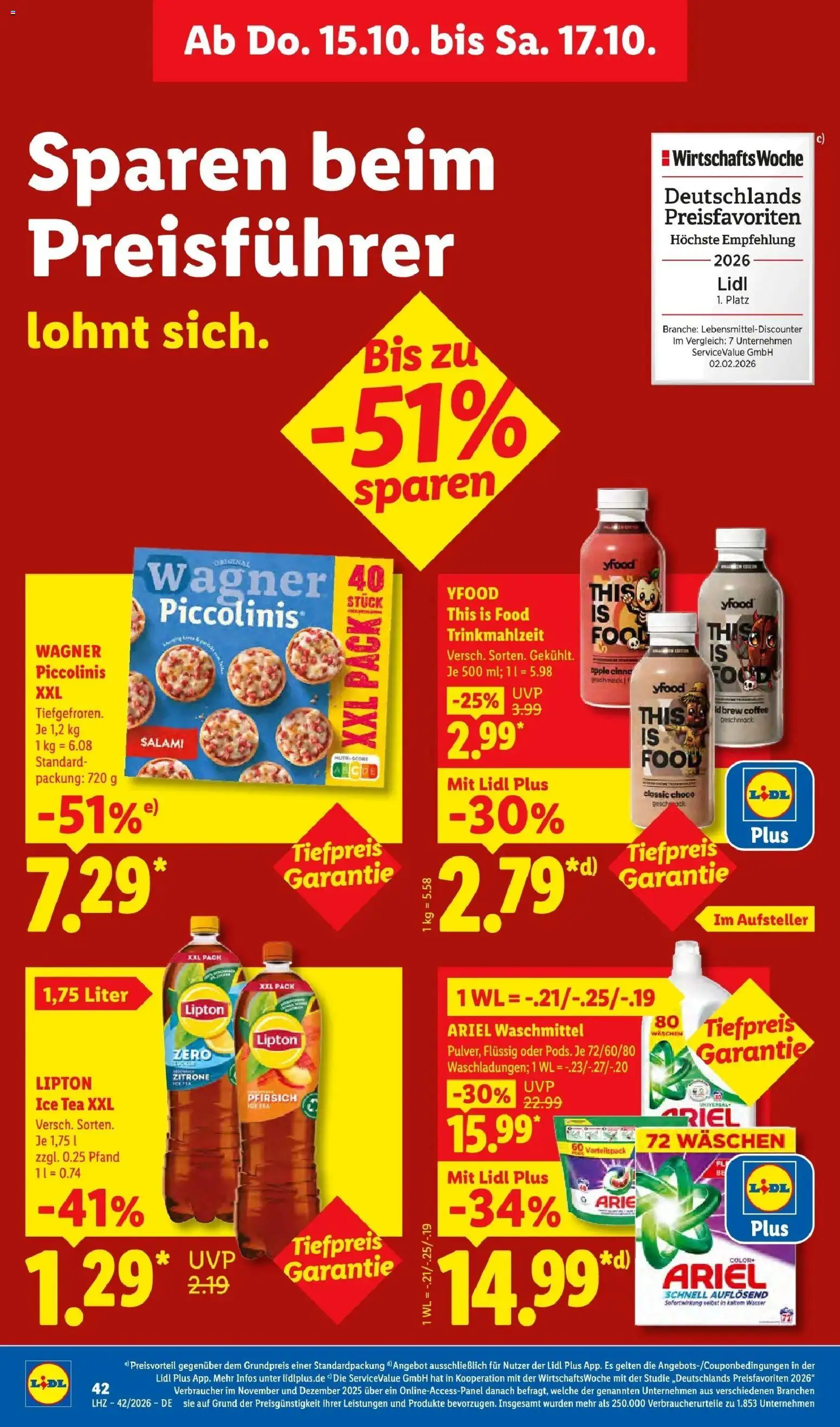 Lidl Prospekt Hagen (ab 12.10.2026) zum Blättern » Angebote | Seite: 68 | Produkte: Ariel, Waschmittel, Pfirsich, Pizza