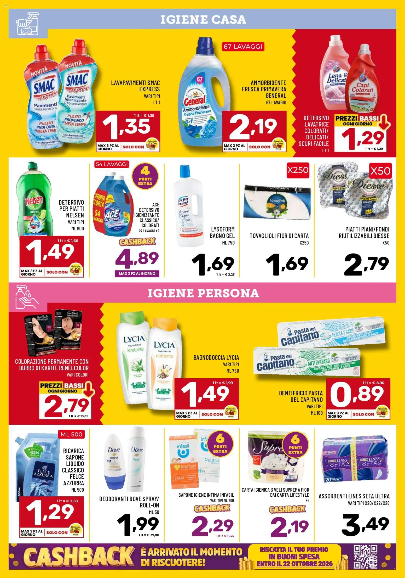 Volantino Il Centesimo del 13/10/2026 | Pagina: 12 | Prodotti: Carta igienica, Ammorbidente, Piatti, Bagno