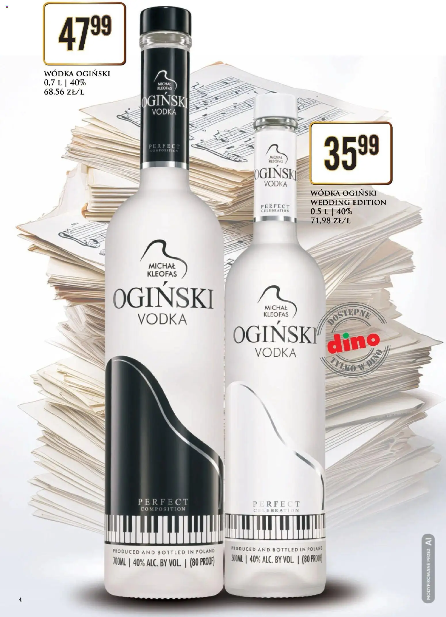 Dino gazetka - Katalog alkoholowy od 19.10.2026 | Strona: 4 | Produkty: Ogiński, Wódka Ogiński, Vodka, Wódka