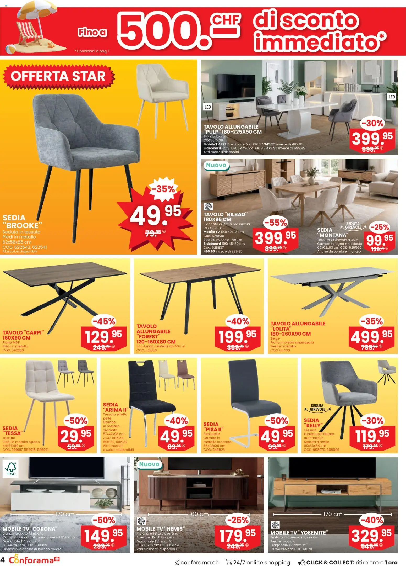 Conforama aktionen IT – gültig ab 22.07.2026 | Seite: 4 | Produkte: TV, Sideboard