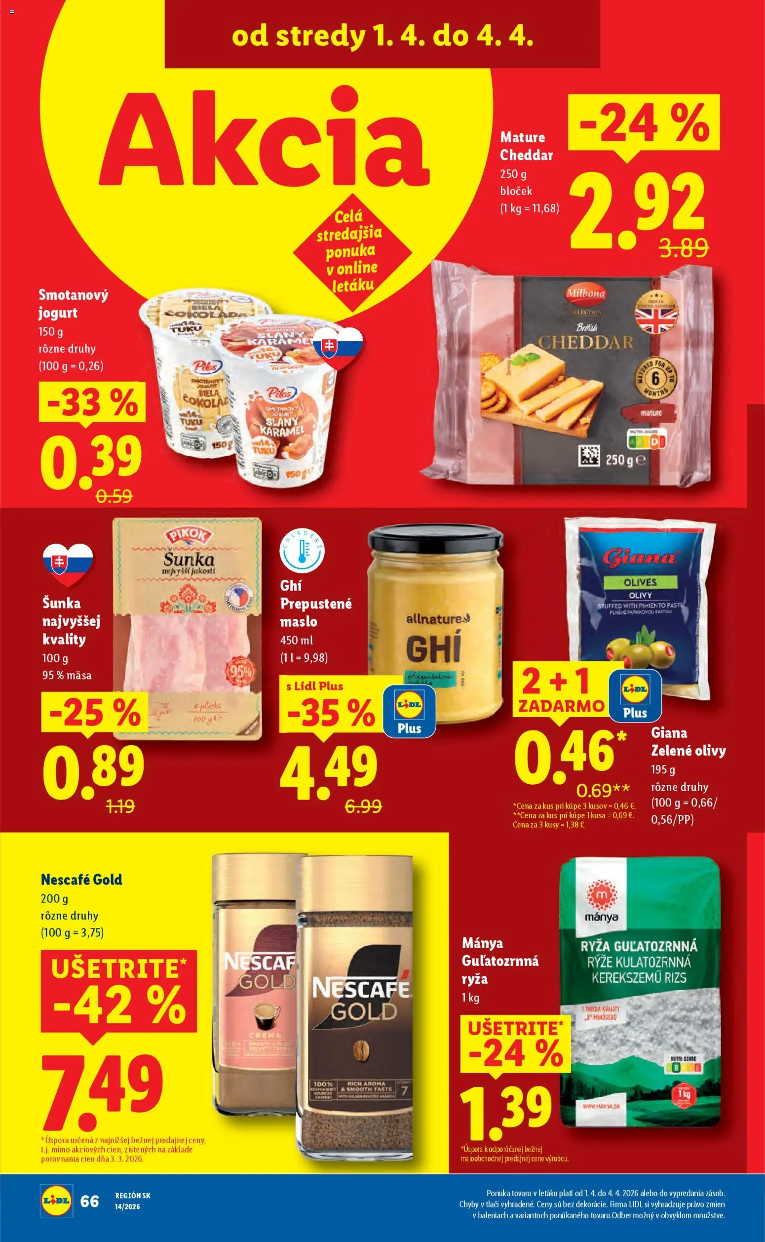 Nové Lidl akcie – leták je platný od 30.03.2026 | Strana: 82 | Produkty: Maslo, Ryža, Čokoláda, Nescafé Gold