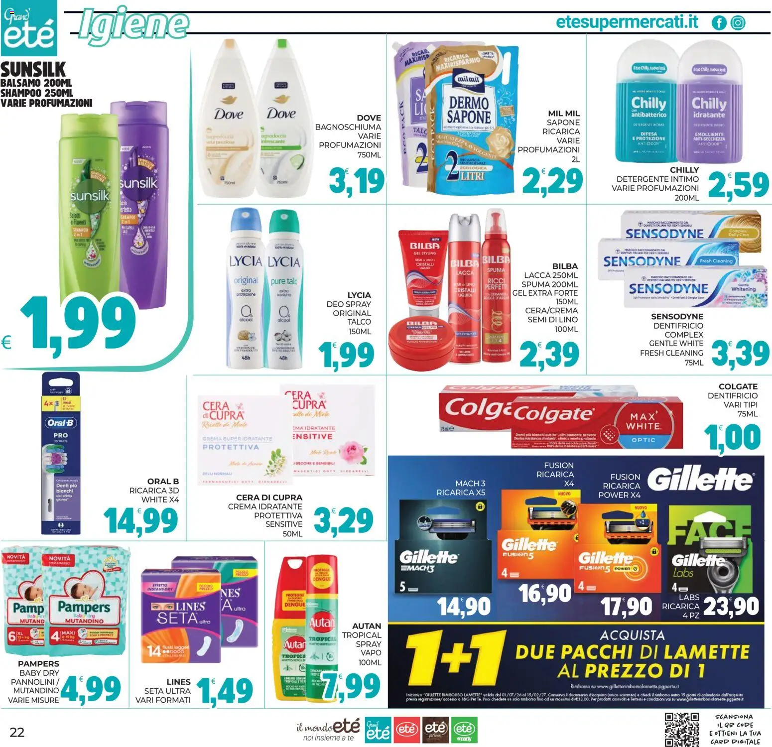 Volantino Eté del 16/07/2026 | Pagina: 22 | Prodotti: Sapone, Dentifricio, Detergente intimo, Talco