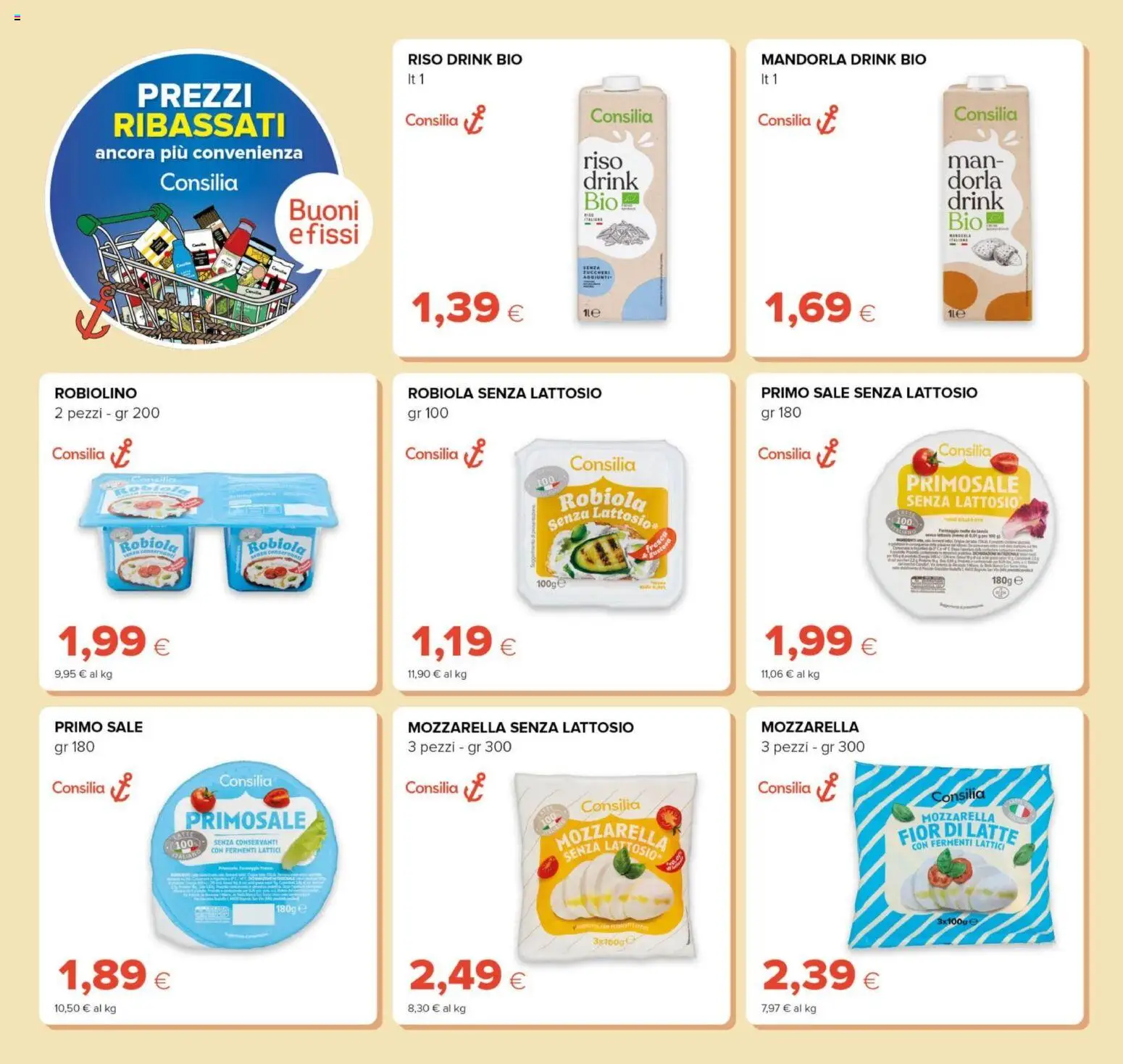 Volantino Oasi del 23.04.2026 | Pagina: 6 | Prodotti: Mozzarella senza lattosio, Riso, Latte, Robiola