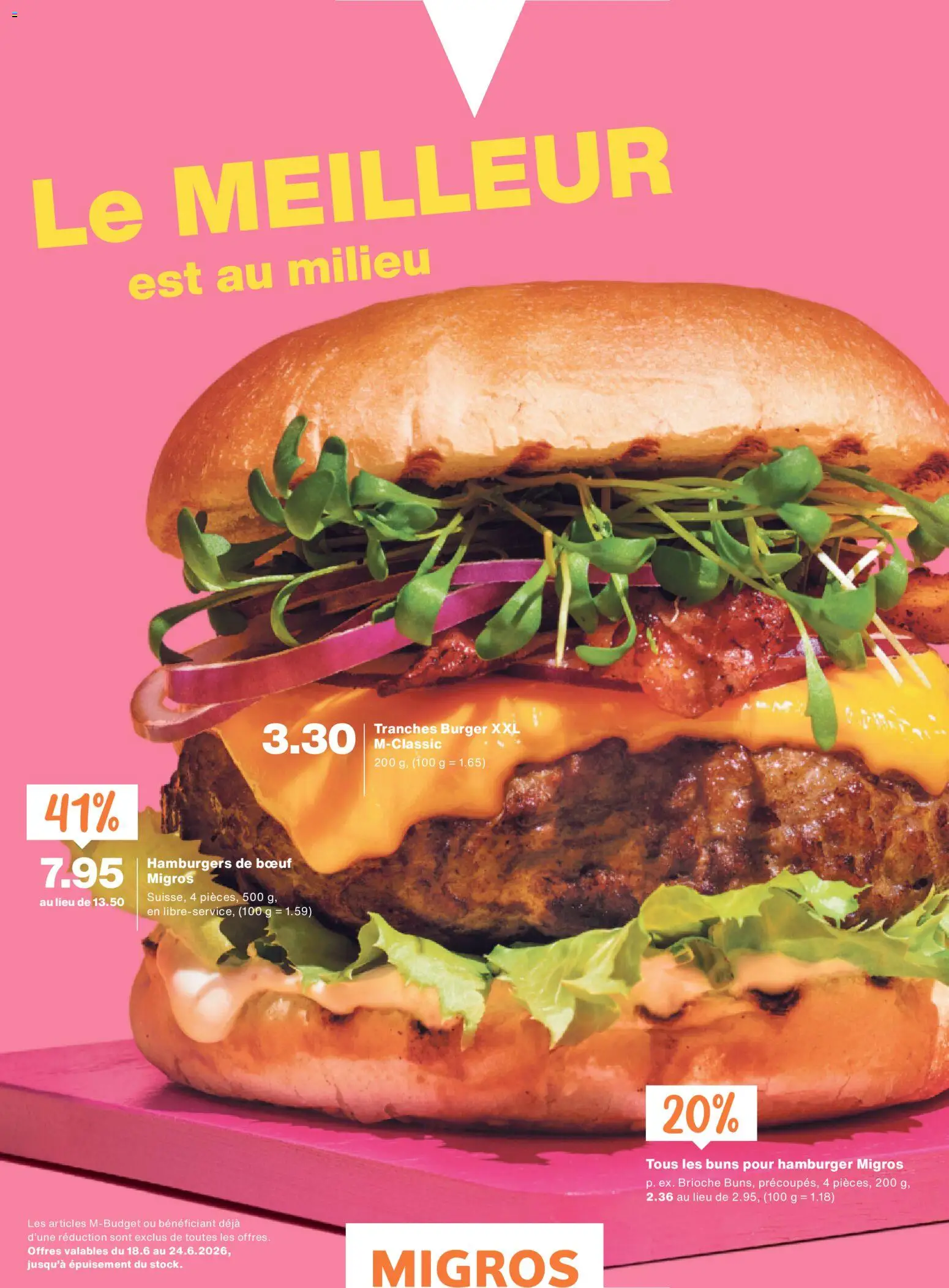 Migros aktionen Magazine FR – gültig ab 17.06.2026 | Seite: 4 | Produkte: Burger