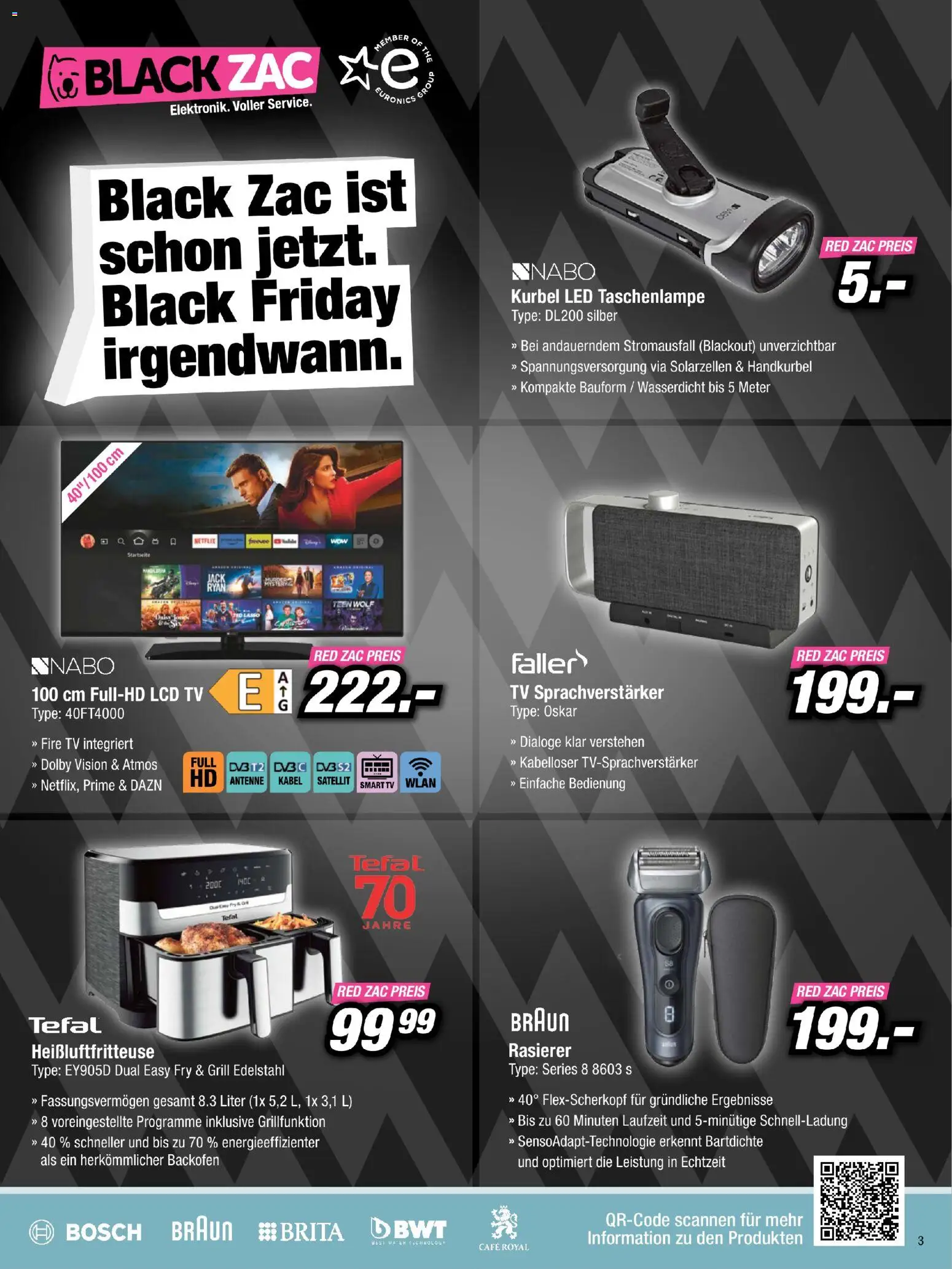 RED ZAC Flugblatt gültig ab 25.10.2026 | Seite: 3 | Produkte: Kabel, Satellit, Grill, Rasierer