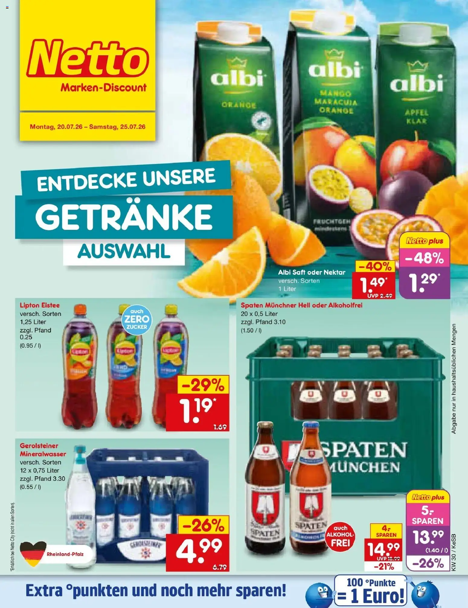 Netto Marken-Discount Prospekt Kruft – gültig ab 20.07.2026 | Seite: 54 | Produkte: Äpfel, Mineralwasser, Saft, Gerolsteiner