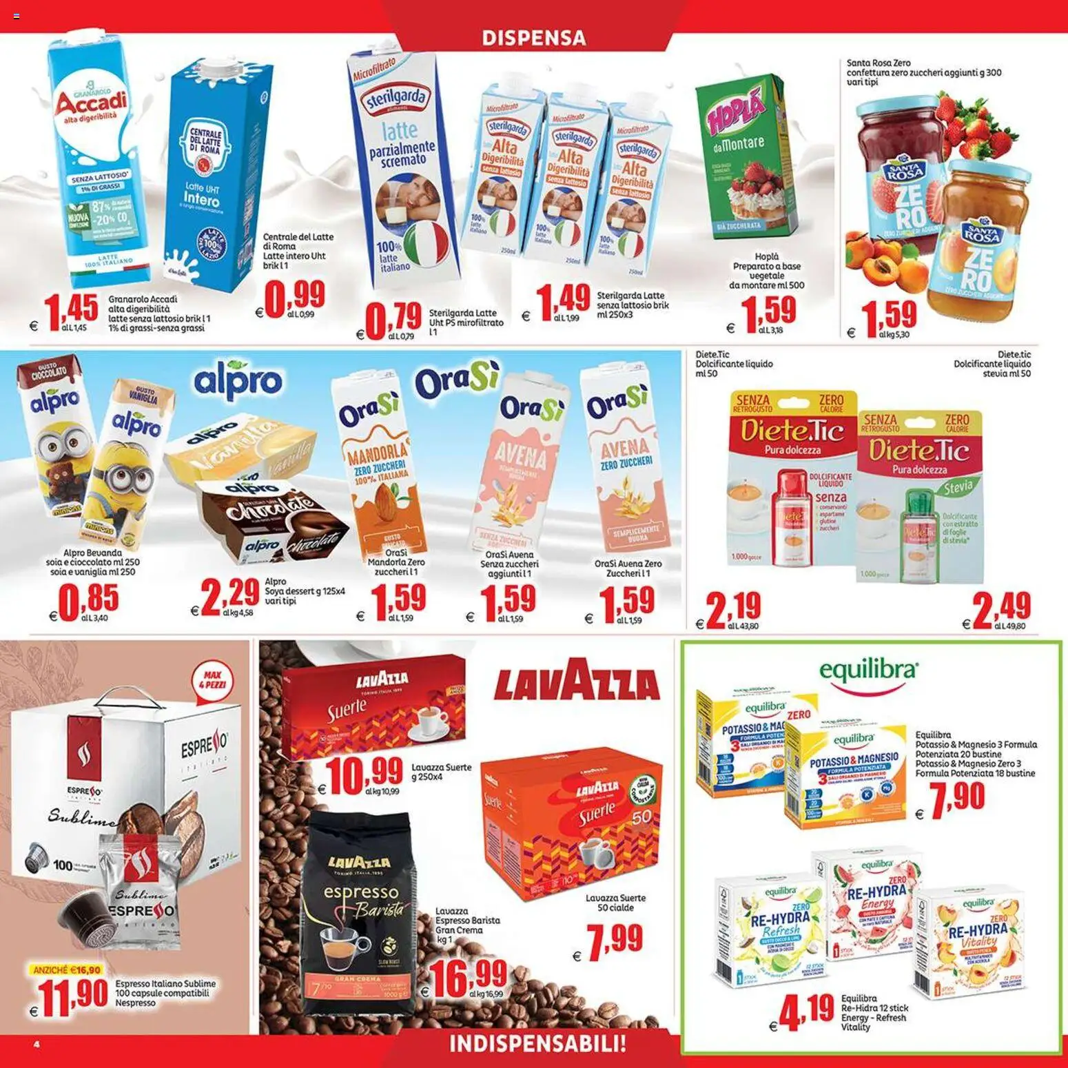 Volantino Elite Supermercati del 31/07/2026 | Pagina: 4 | Prodotti: Dolcificante, Crema, Cioccolato, Latte