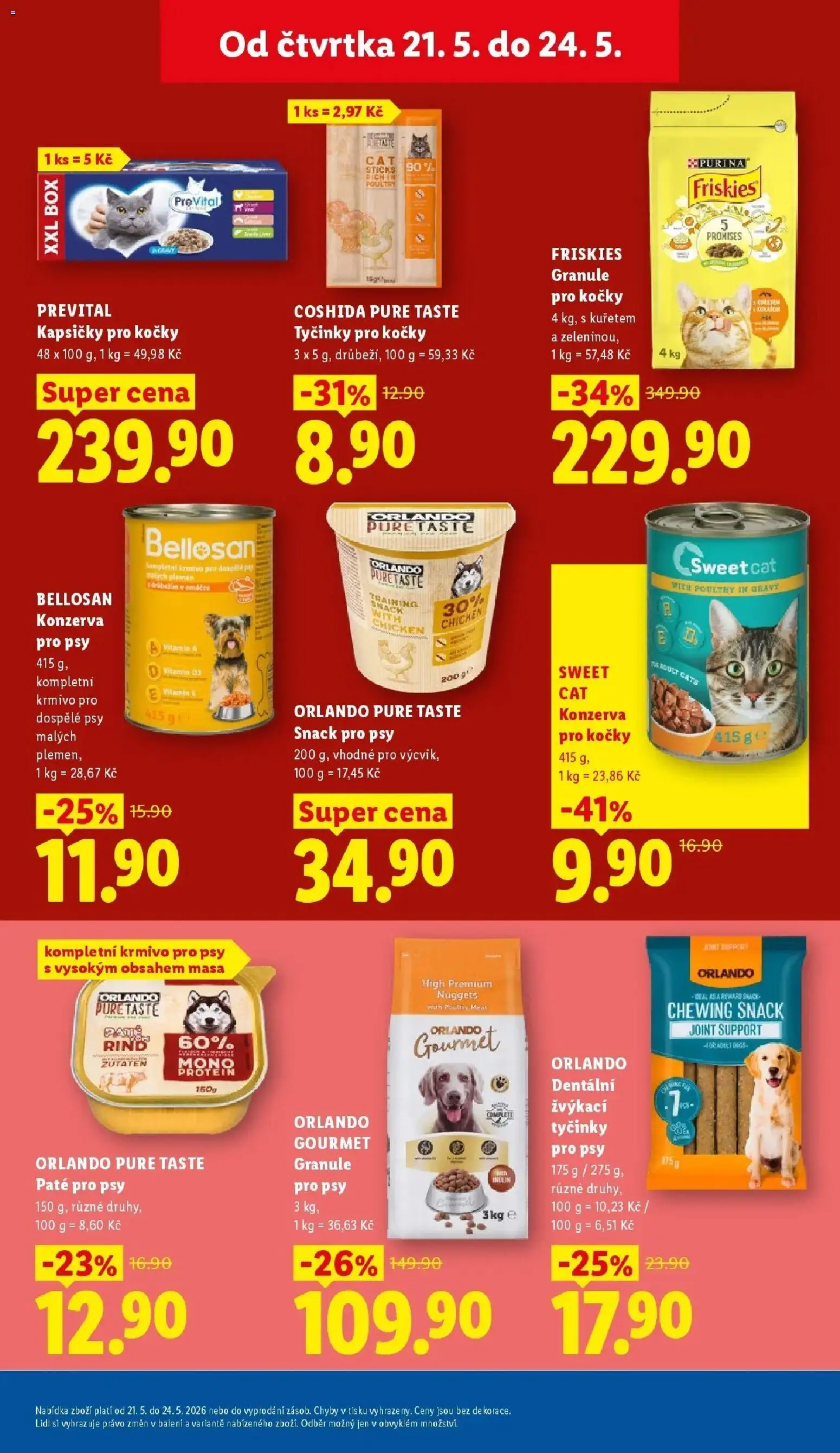 Lidl aktuální leták od 21.05.2026 | Strana: 39 | Produkty: Granule pro psy, Granule, Kapsičky pro kočky, Granule pro kočky