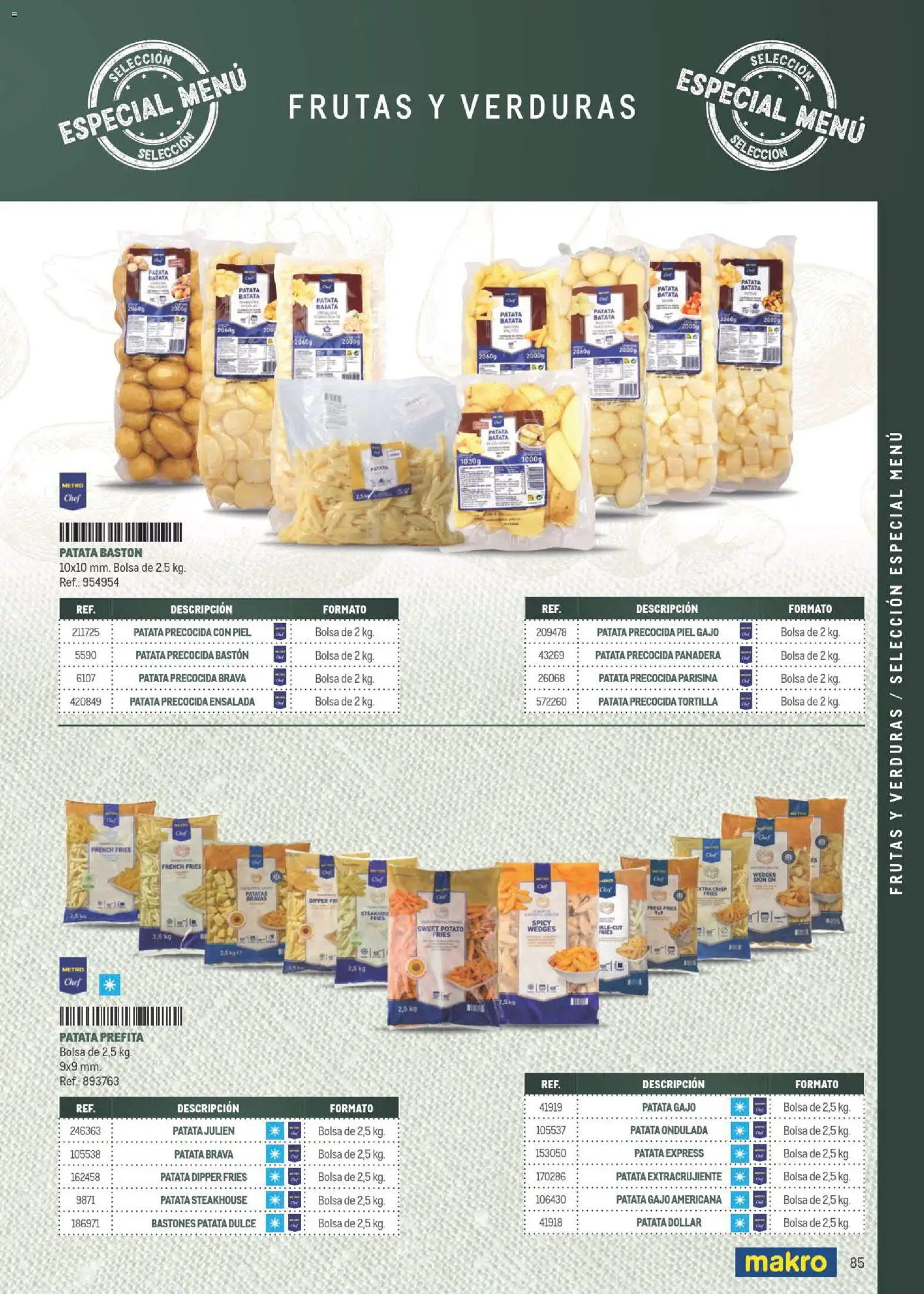 Makro Especial Carta y Menú │ válido desde el 06/07/2026 | Página: 85 | Productos: Ensalada, Bastón, Bolsa