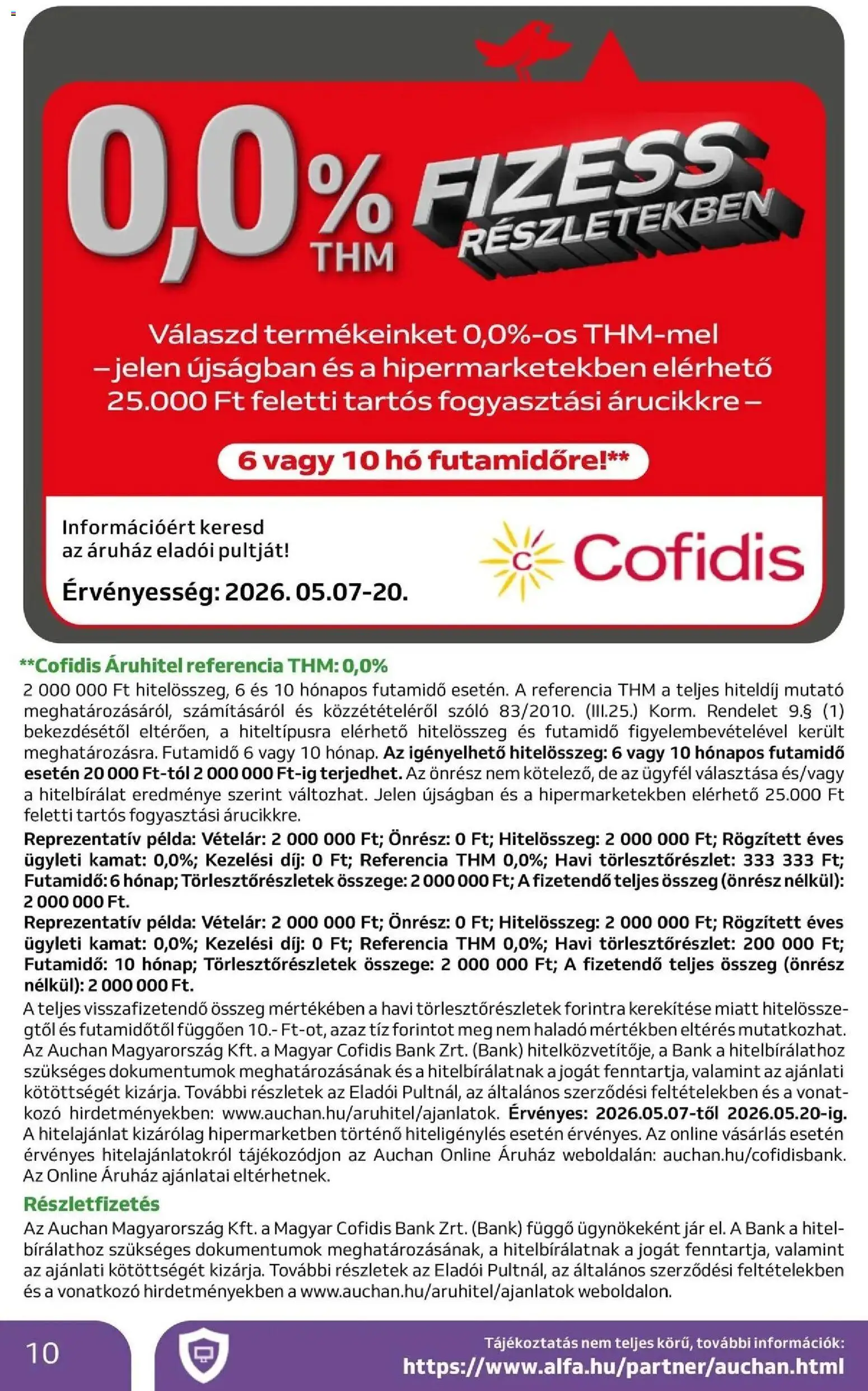 Auchan akciós ujság - amely érvényes a következő dátumtól: 07.05.2026 | Oldal: 10 | Termékek: Szőlő