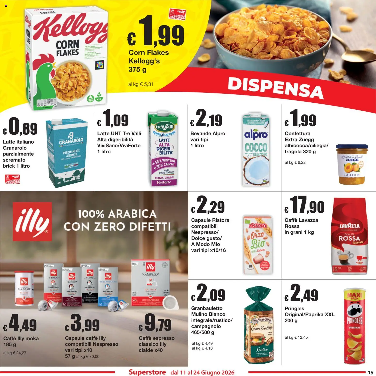 Volantino Sì con Te del 11.06.2026 | Pagina: 15 | Prodotti: Caffè, Latte, Cocco, Albicocche