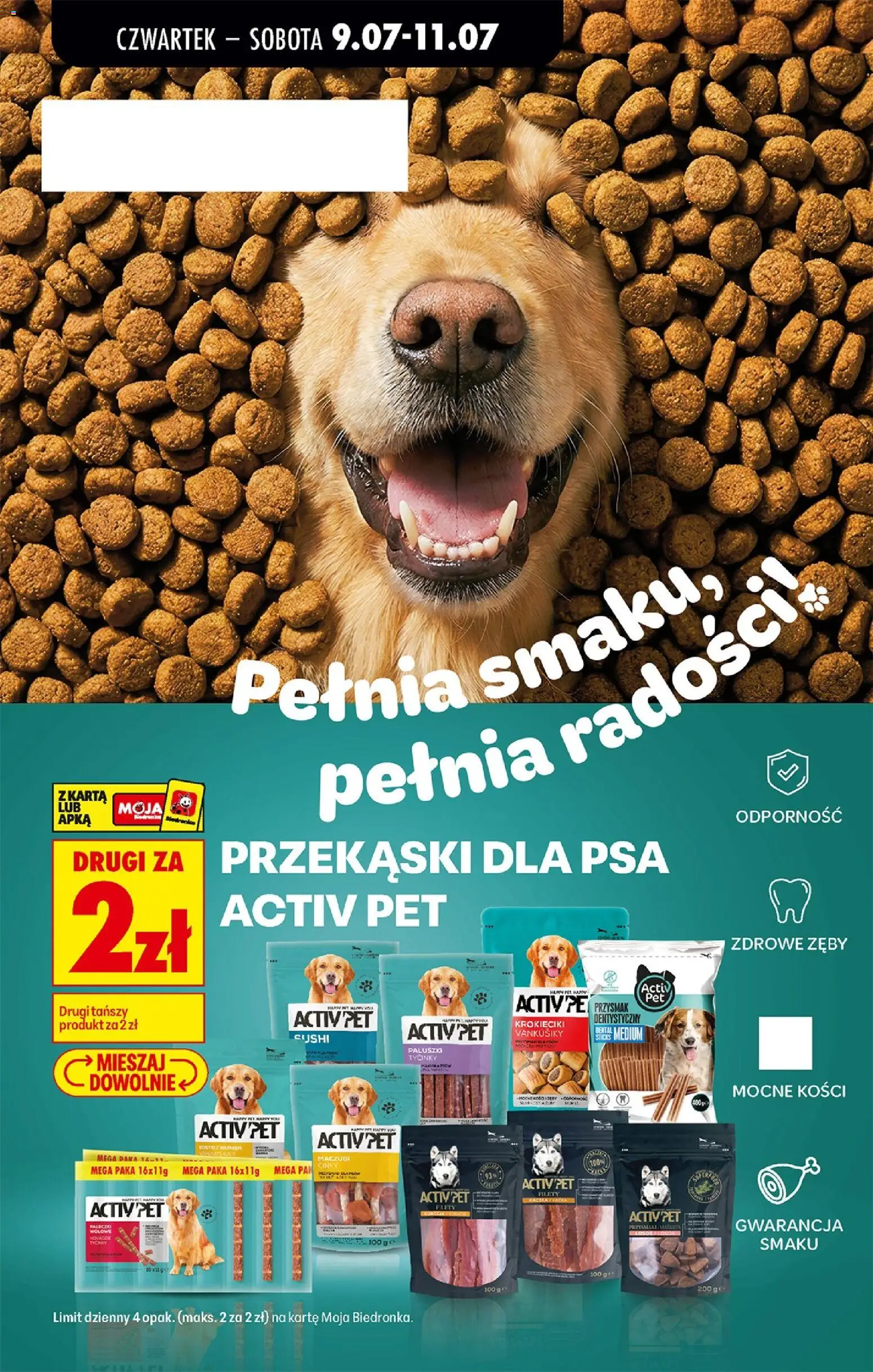 Biedronka gazetka od czwartku od 09.07.2026 | Strona: 75 | Produkty: Filety z kurczaka, Karta, Paluszki, Przysmaki dla psa