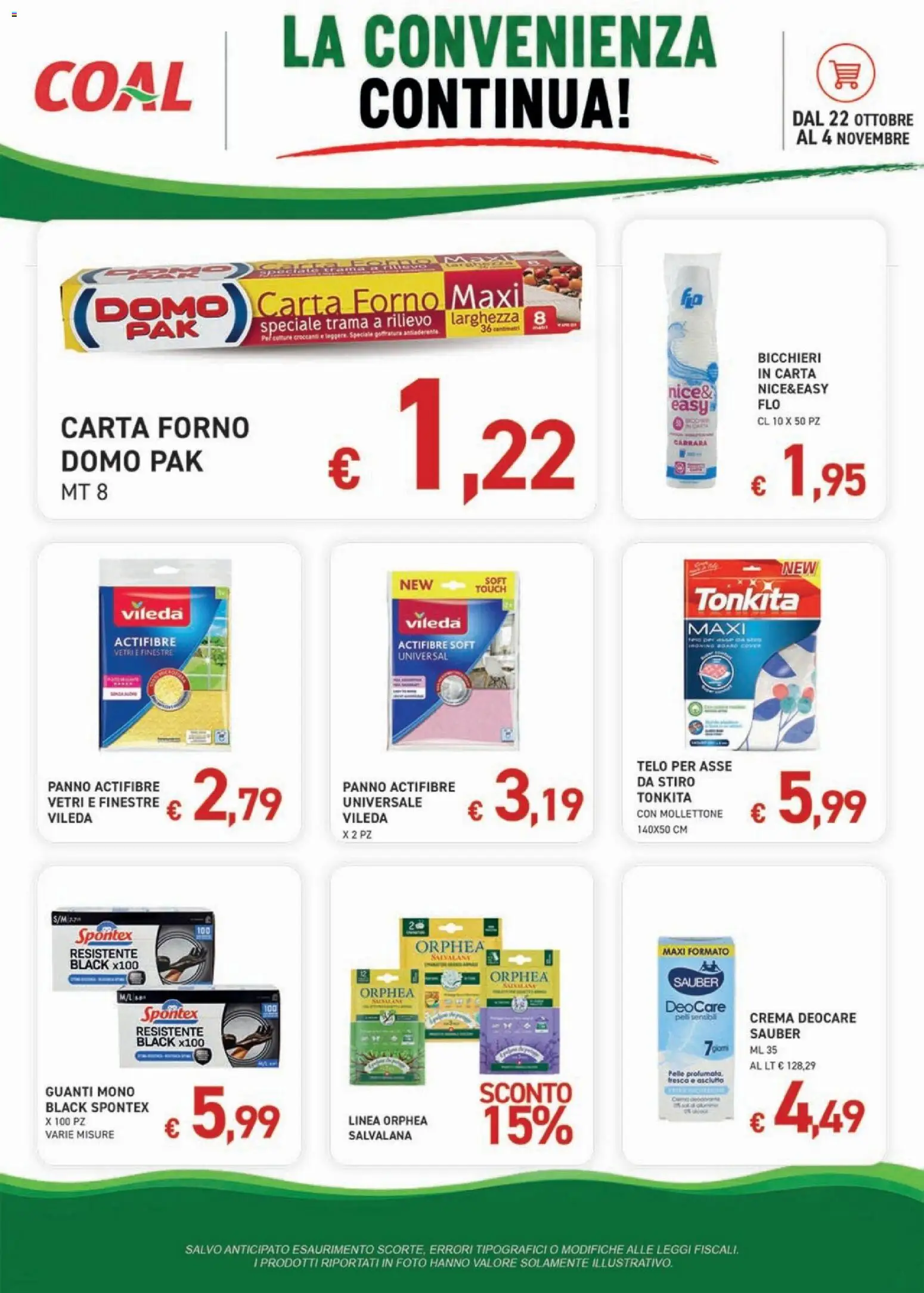 Volantino Coal del 22/10/2026 | Pagina: 9 | Prodotti: Crema, Guanti, Forno, Carta forno