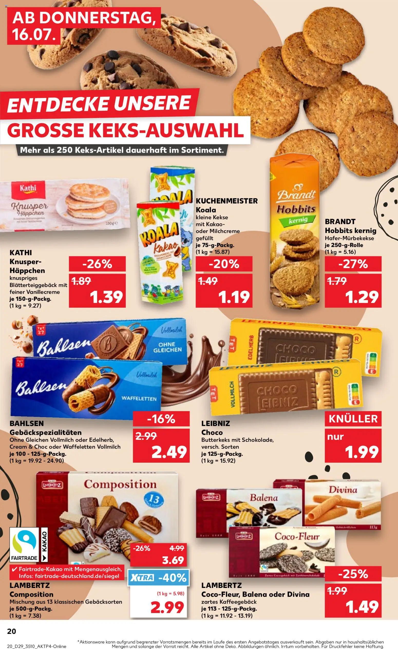 Kaufland Prospekt Leipzig – gültig ab 16.07.2026 | Seite: 20 | Produkte: Kekse
