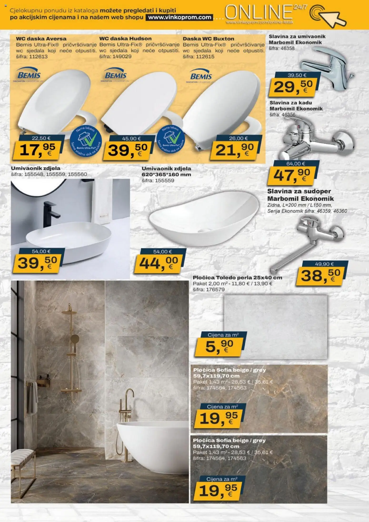 Vinkoprom katalog | vrijedi od 06.07.2026 | Stranica: 11 | Proizvodi: Umivaonik, WC daska, Zdjela
