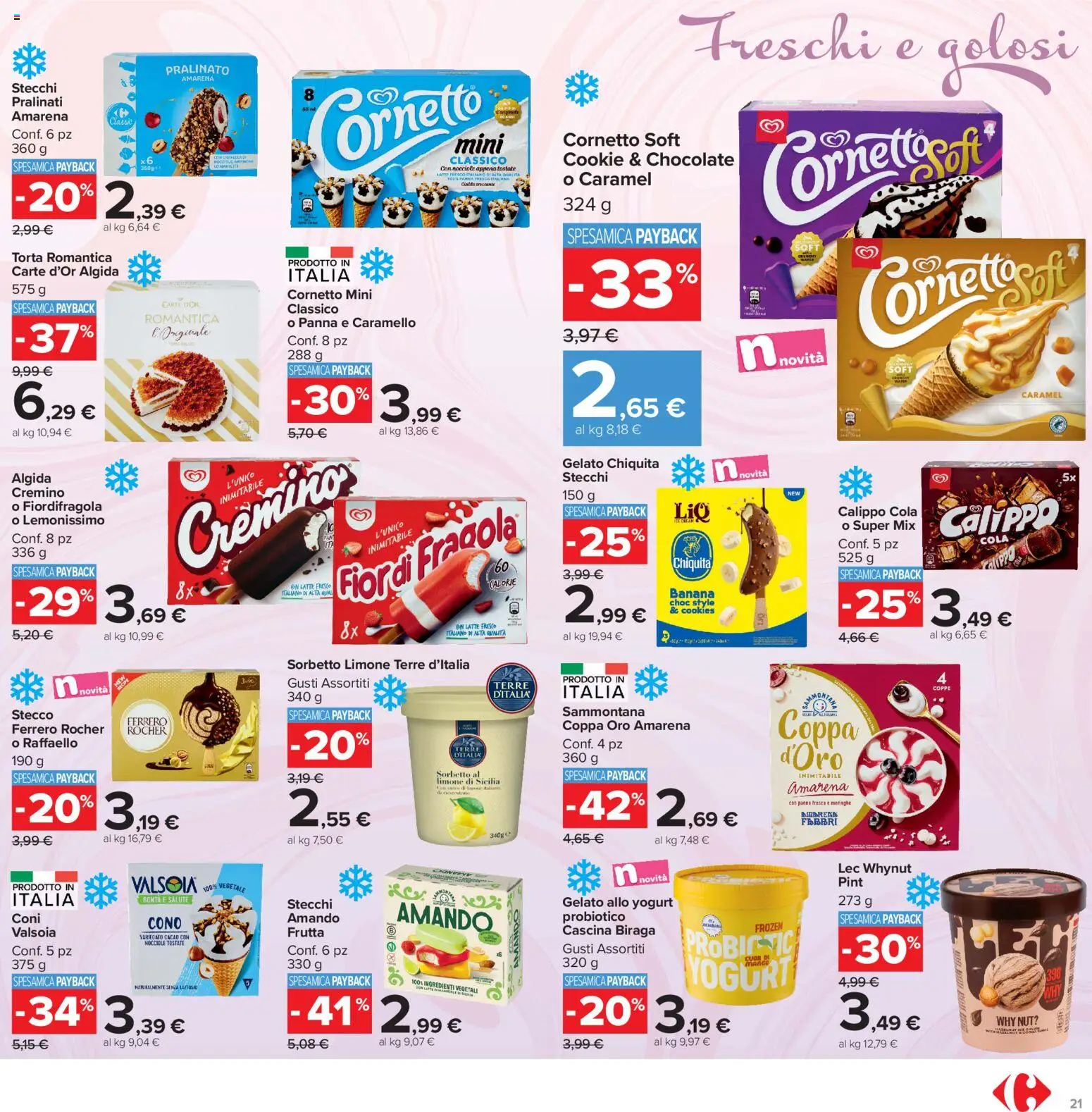 Volantino Carrefour del 13/07/2026 | Pagina: 21 | Prodotti: Yogurt, Cornetto, Panna, Cacao