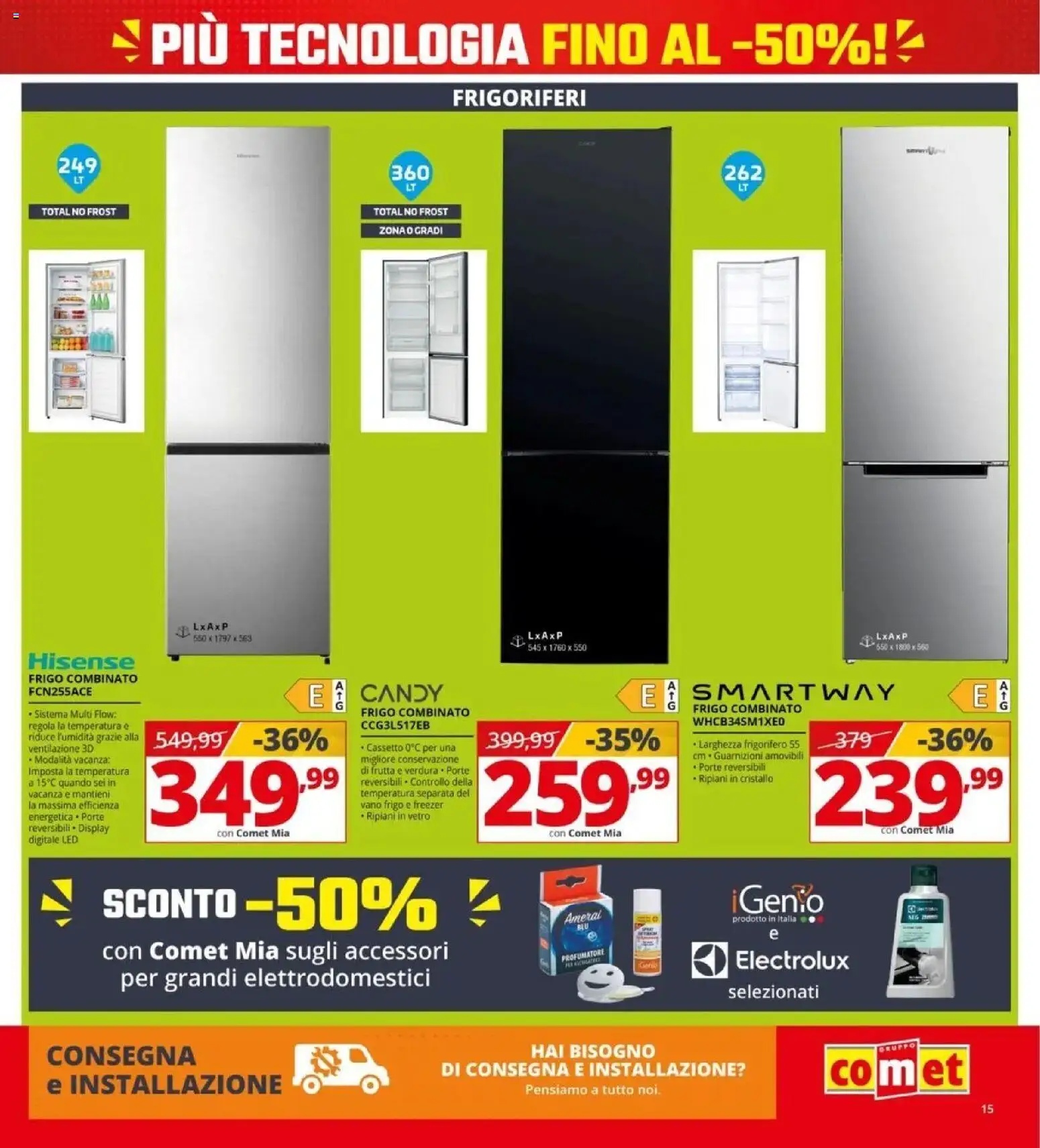 Nuovo Comet volantino attuale dal 16/10/2026 > offerte anteprima 🛍️ | Pagina: 15 | Prodotti: Frutta, Freezer, Frigorifero