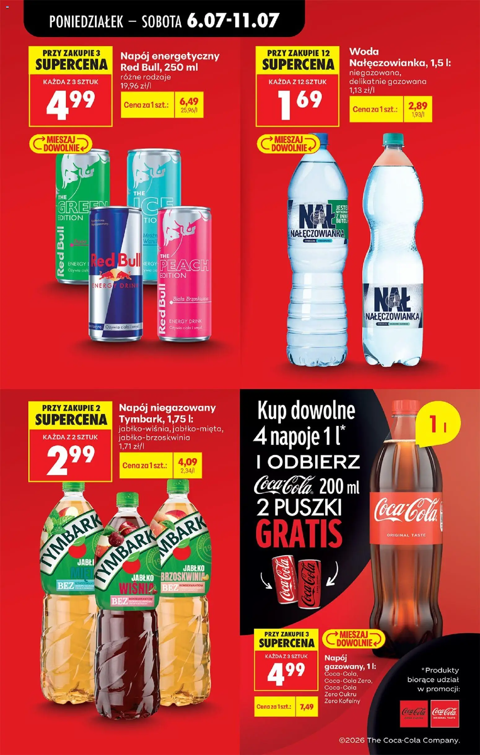 Biedronka Polsko leták od 06.07.2026 | Strana: 11 | Produkty: Coca cola, Red Bull, Cola, Energy drink
