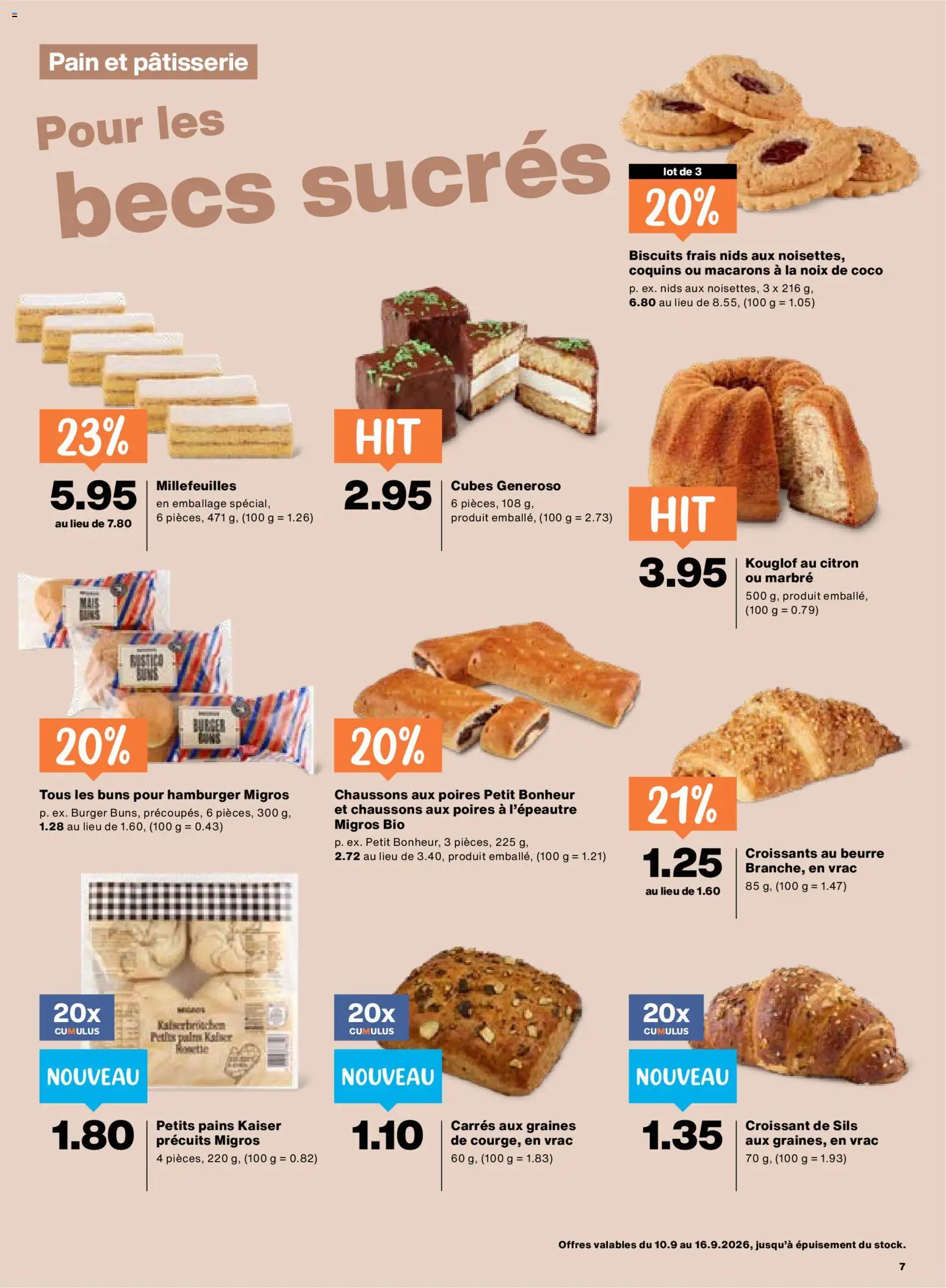 Migros aktionen FR – gültig ab 10.09.2026 | Seite: 7 | Produkte: Burger