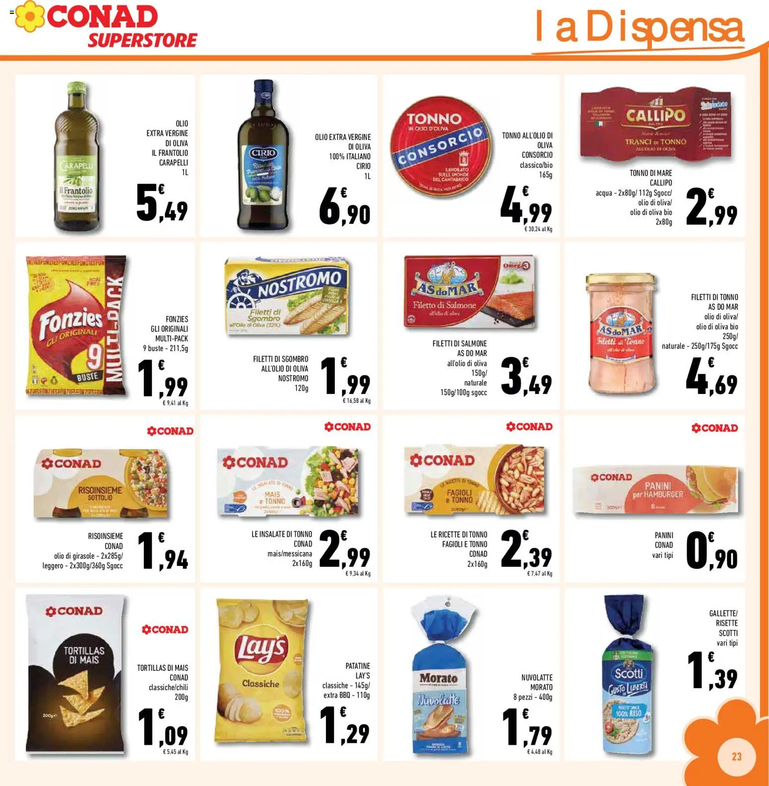 Volantino Conad del 04.06.2026 | Pagina: 23 | Prodotti: Patatine, Fagioli, Sgombro, Hamburger