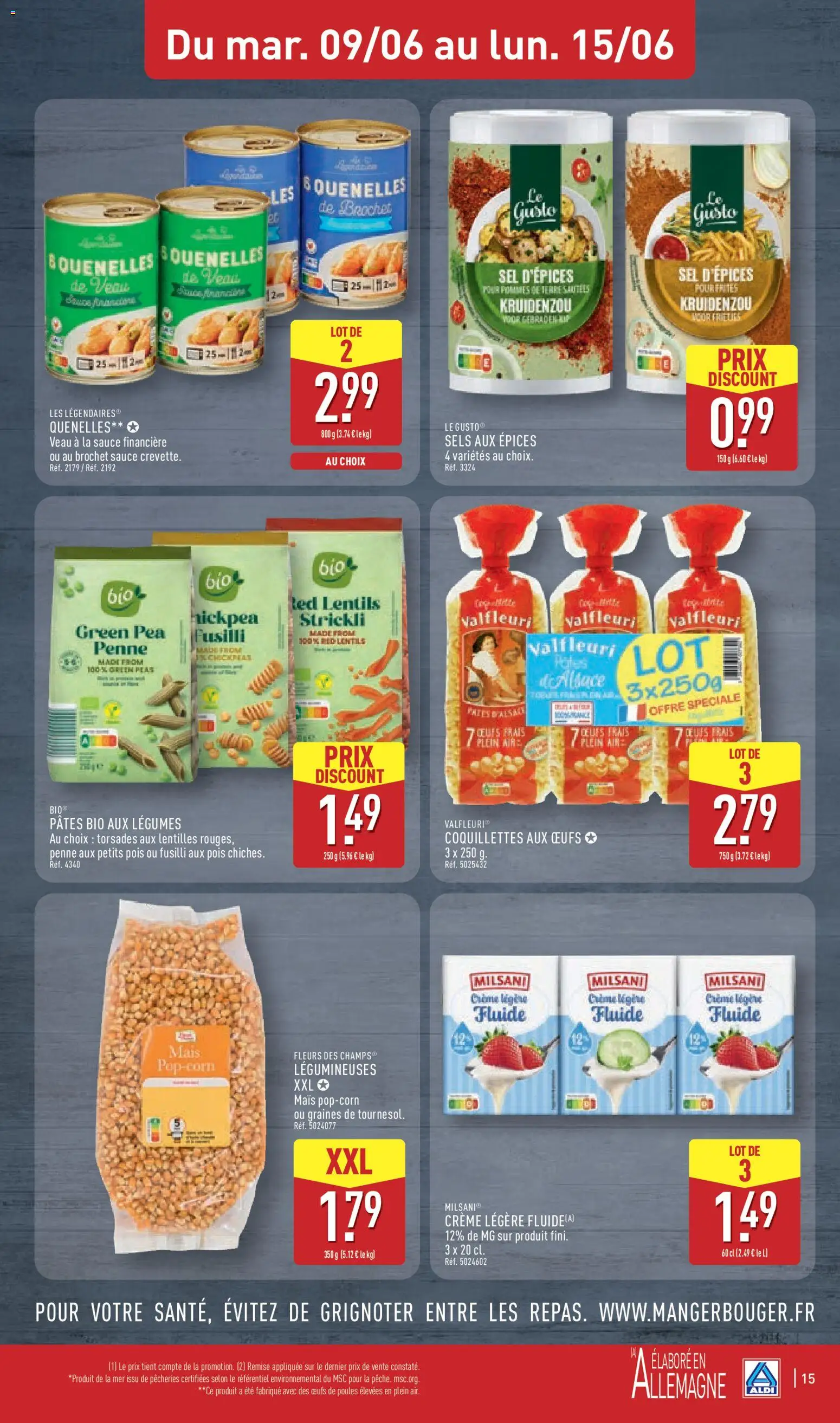 {H1} | Page: 19 | Produits: Frites, Sel, Pois, Crème