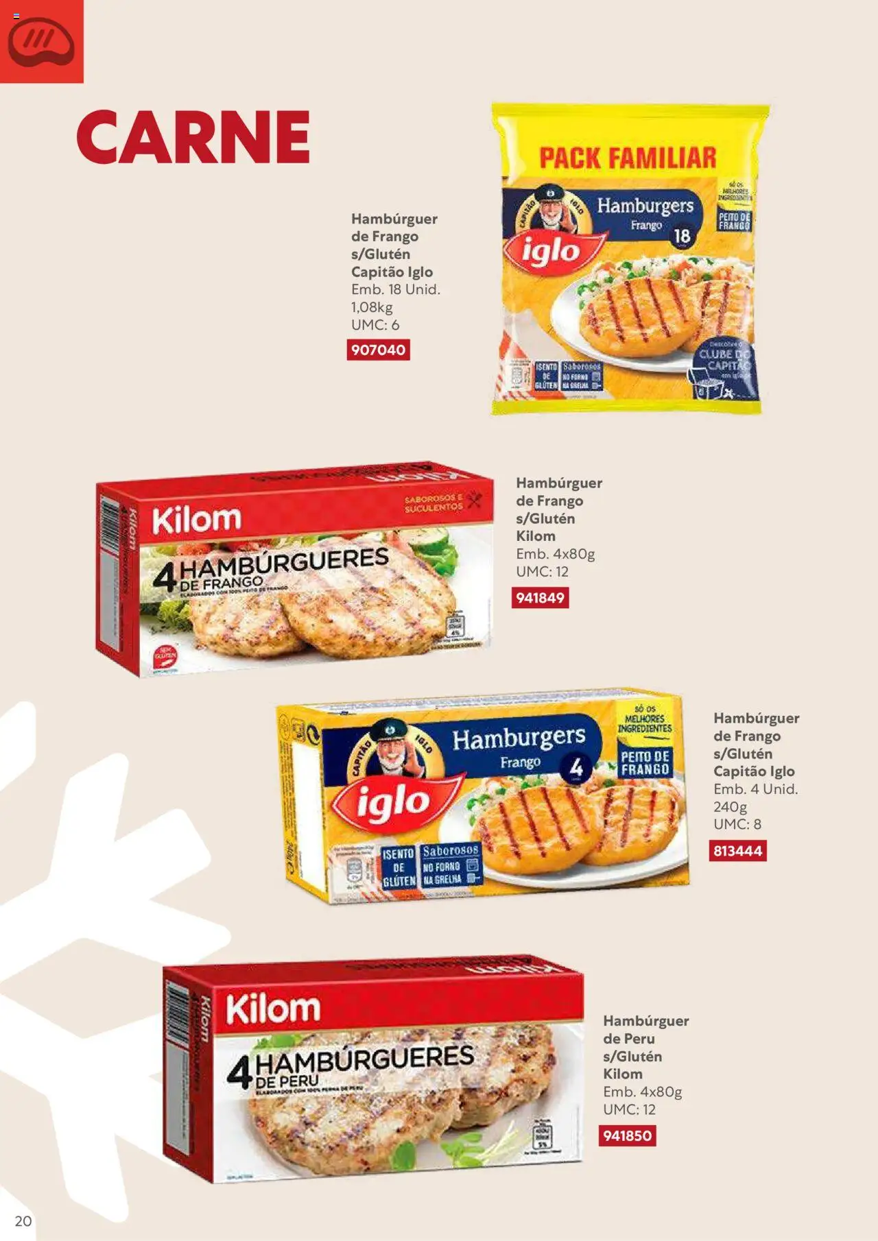 Recheio Congelados │ válido de 01/02/2024 | Página: 20 | Produtos: Forno, Peru, Hambúrguer, Carne