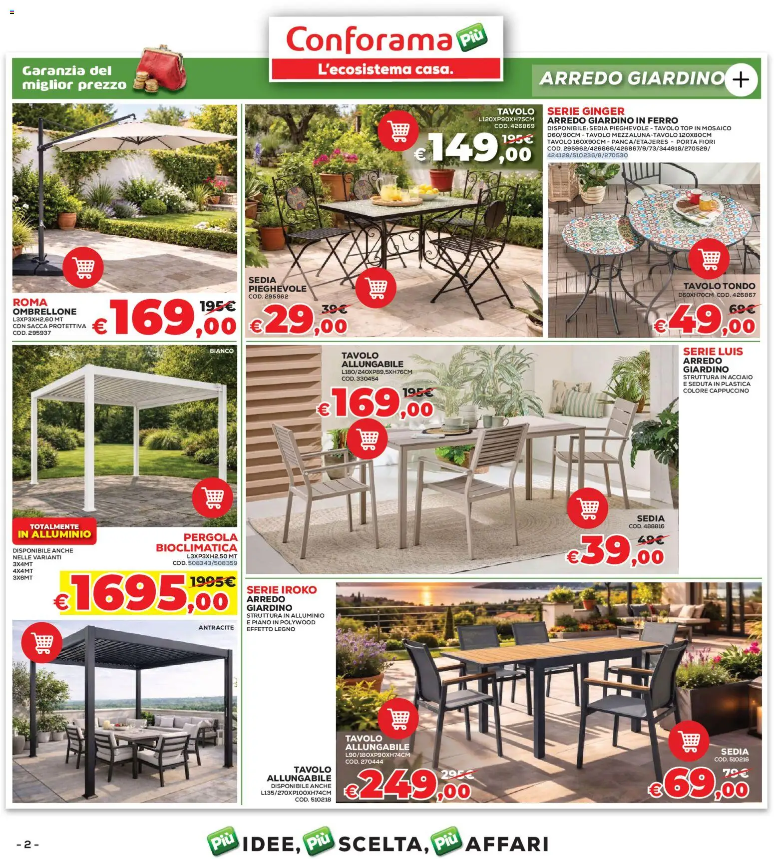 Volantino Conforama del 07.05.2026 | Pagina: 2 | Prodotti: Top, Pergola, Alluminio, Tavolo