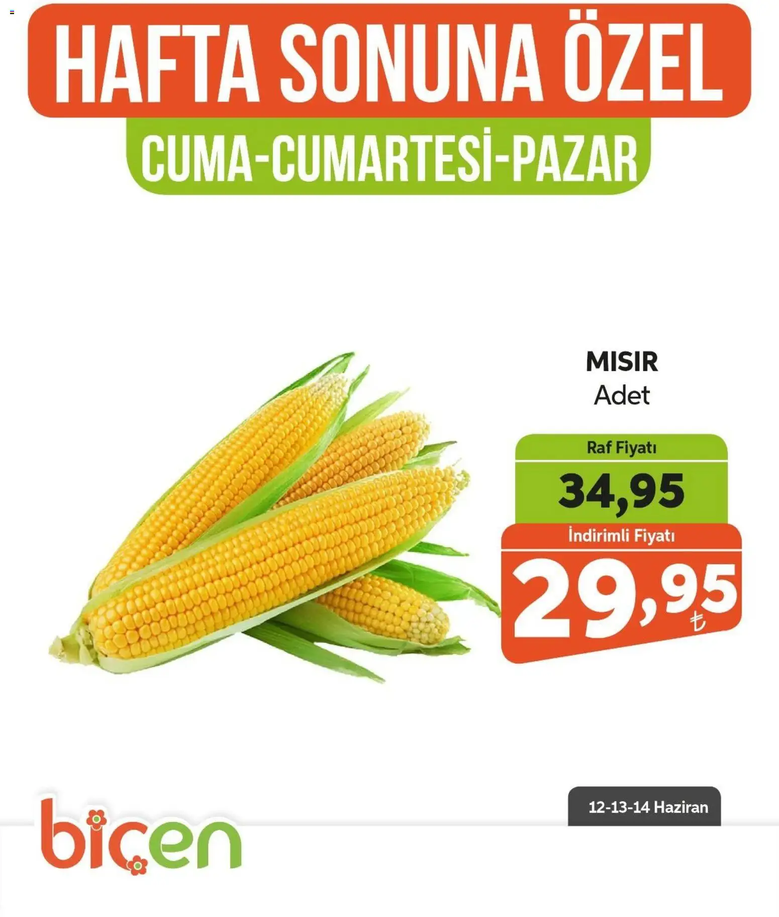 Biçen Market - Hafta Sonuna Özel - Sebze İndirimi - 12.06.2026 tarihinden itibaren geçerlidir | Sayfa: 12