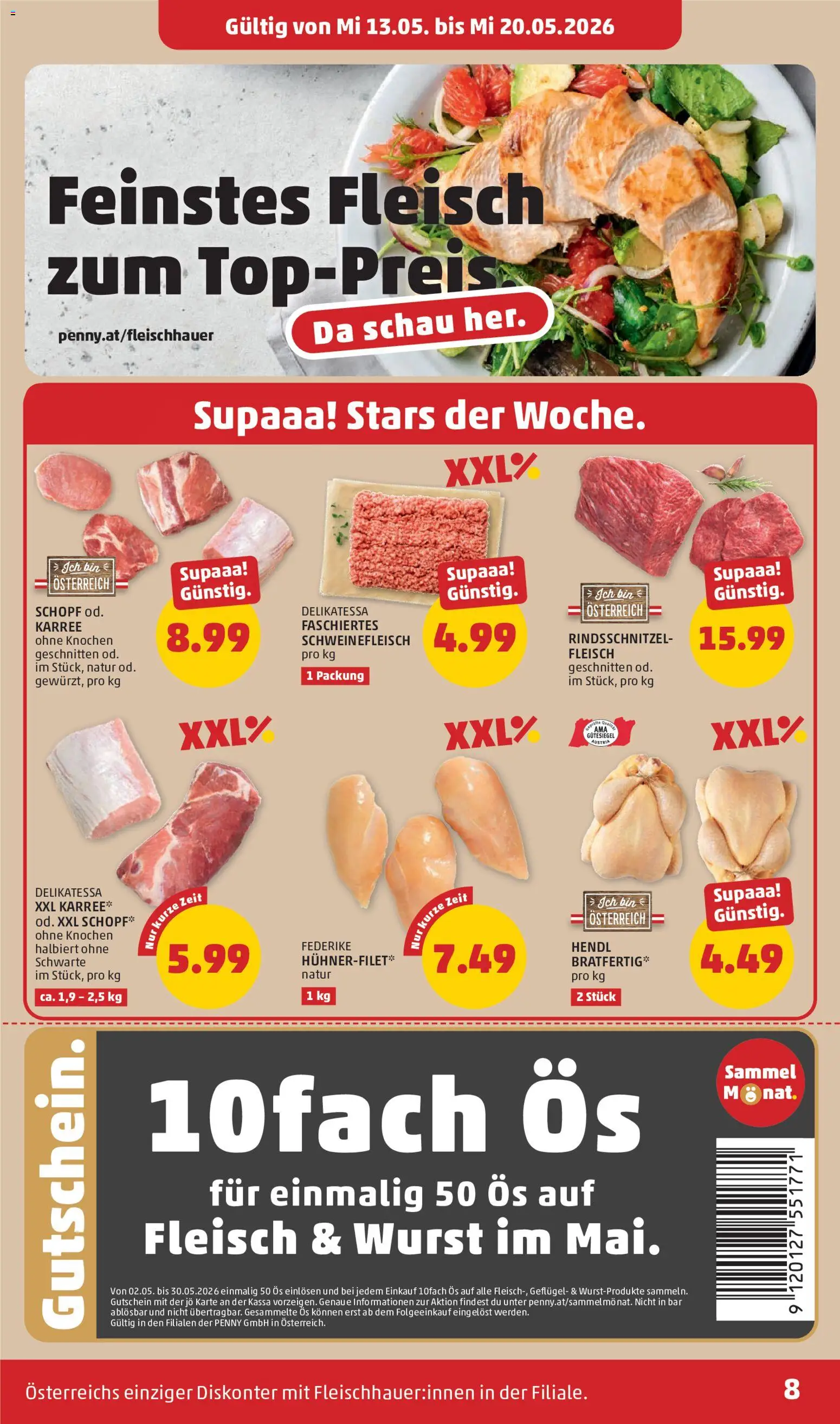 Penny Markt Flugblatt gültig ab 13.05.2026 | Seite: 8 | Produkte: Wurst, Schweinefleisch